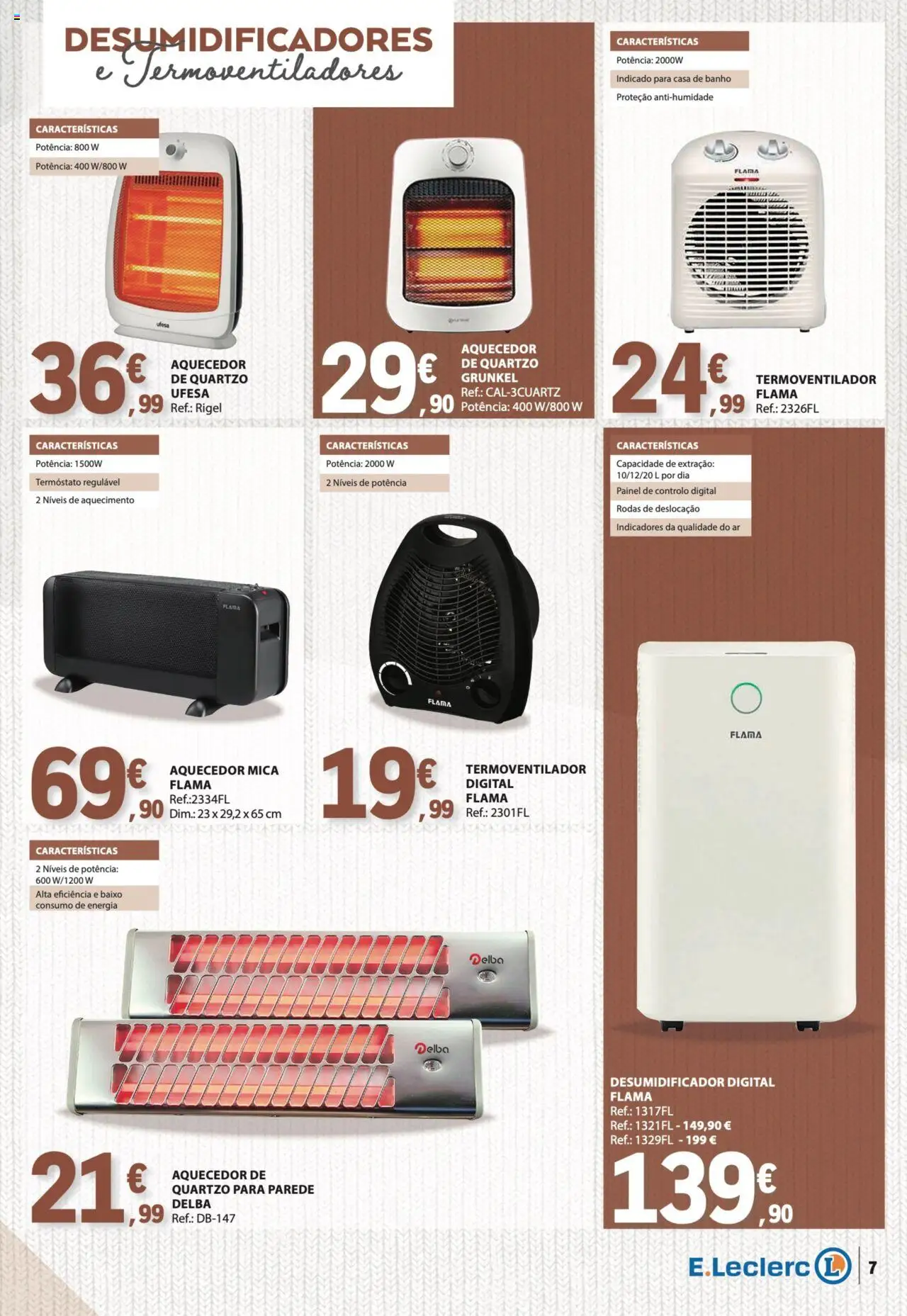 E.Leclerc - Folheto Especial Aquecimento │ válido de 14.10.2025 | Página: 7 | Produtos: Aquecedor, Casa de banho, Banho, Desumidificador