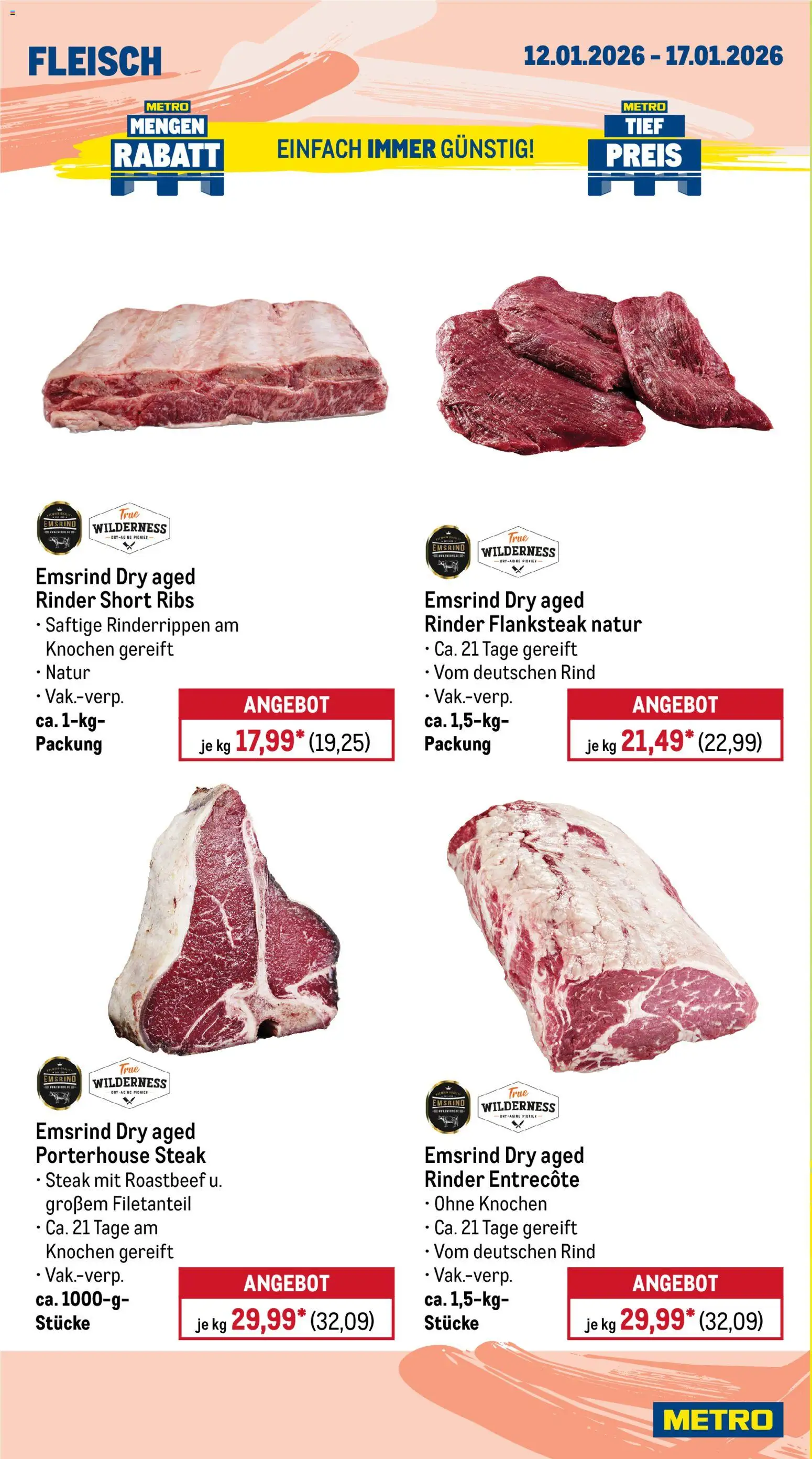 Metro Prospekt 	 – gültig ab 12.01.2026 | Seite: 4 | Produkte: Entrecote, Roastbeef, Steak, Fleisch