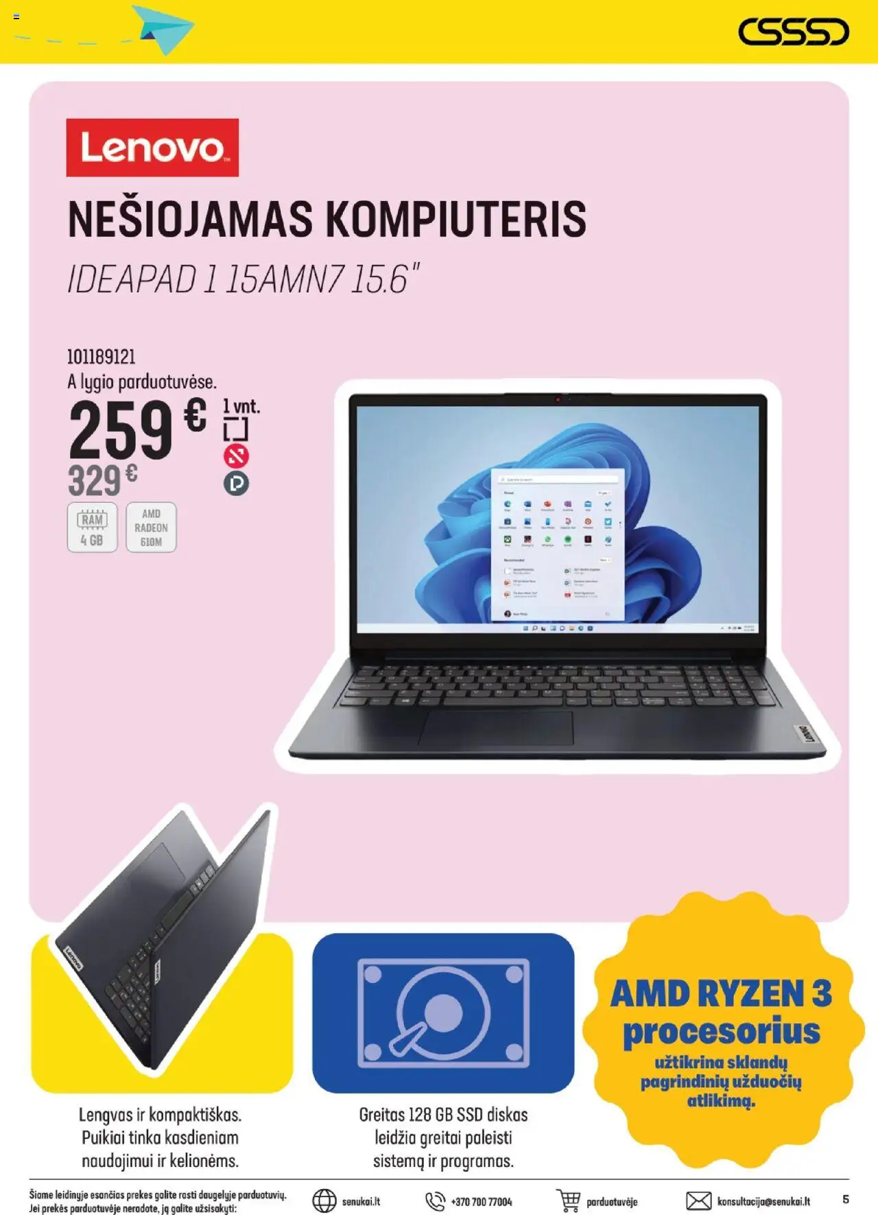 Senukai - Leidinys│galioja nuo 13.08.2025 | Puslapis: 5 | Prekių: Nešiojamas kompiuteris, Kompiuteris, Diskas