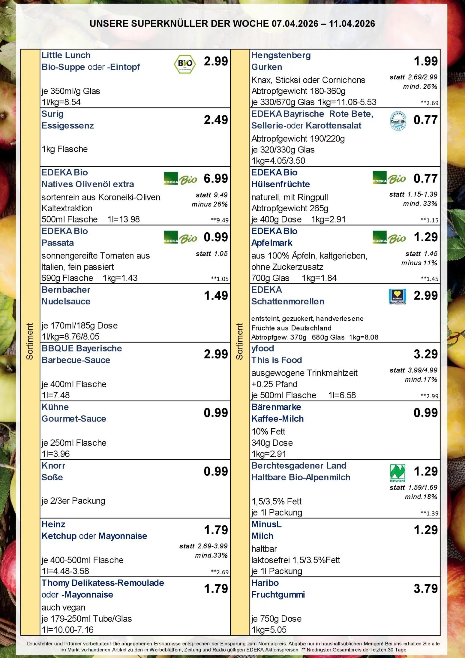 Simmel Bayern – gültig ab 07.04.2026 | Seite: 2 | Produkte: Milch, Knorr, Soße, Ketchup