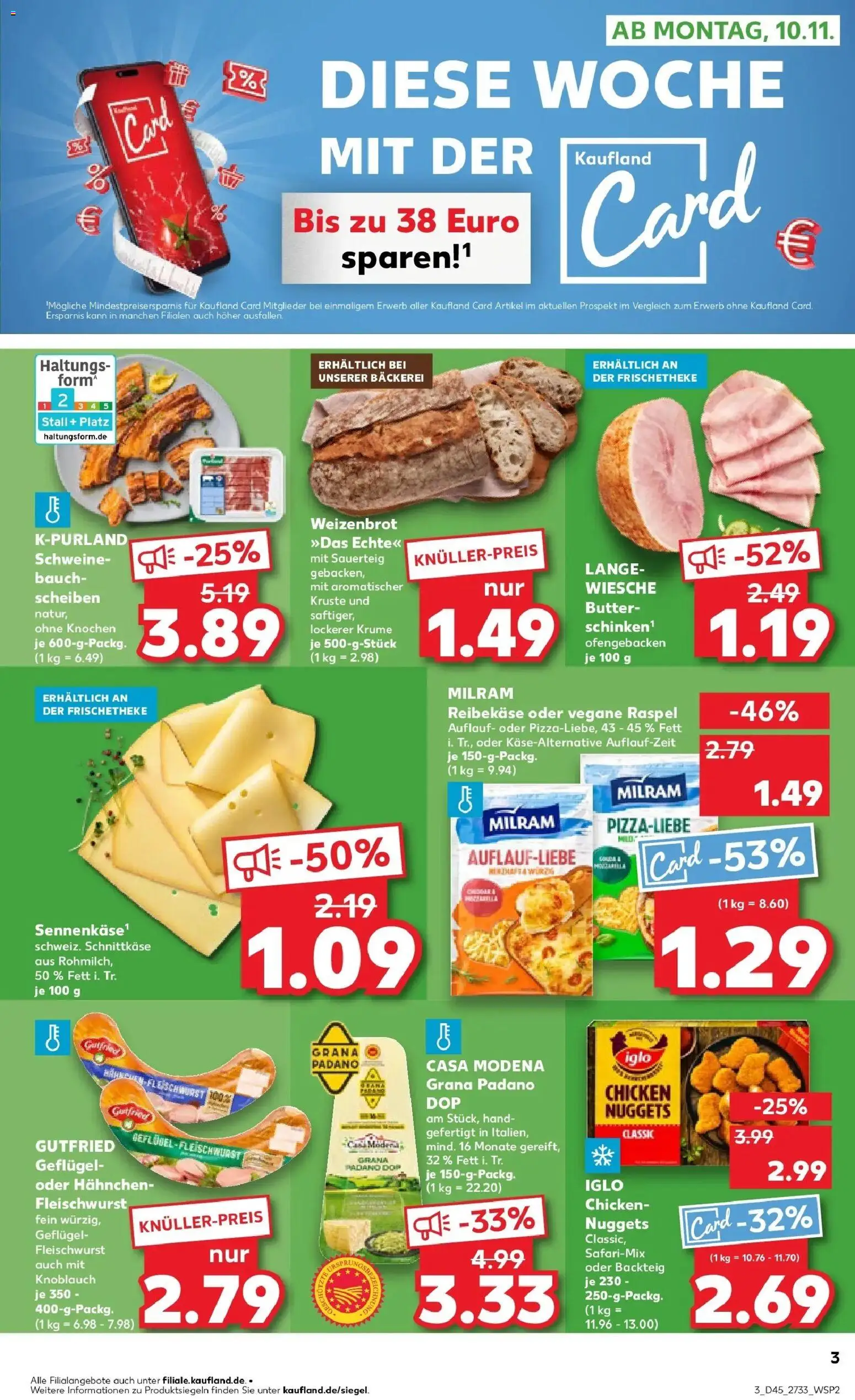 Kaufland prospekt Eilenburg	 – gültig ab 10.11.2025 | Seite: 3 | Produkte: Hahnchen, Iglo, Knoblauch, Reibekase