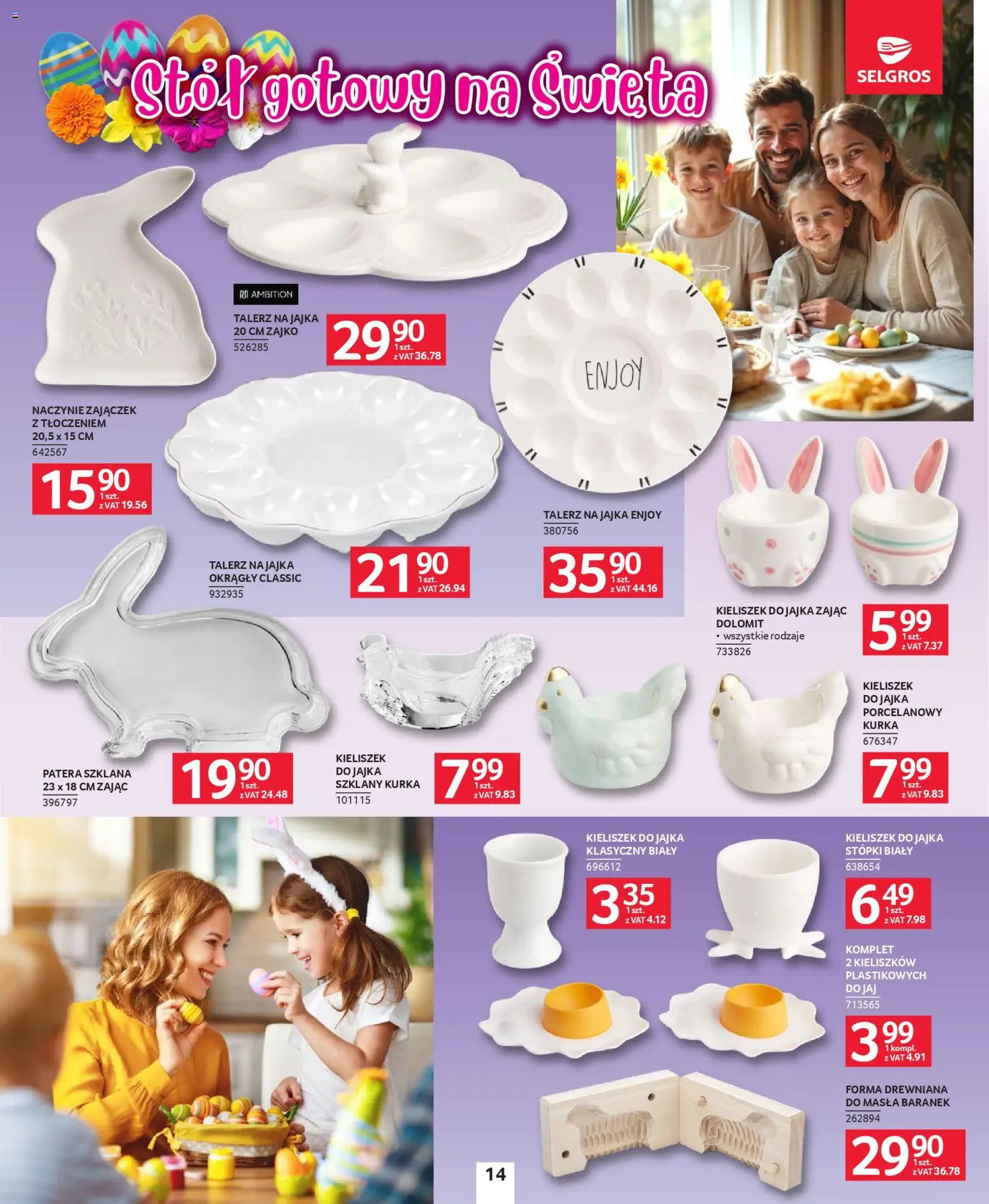 Selgros cash&carry gazetka - Wielkanoc od 19.03.2026 | Strona: 14 | Produkty: Stół, Jajka