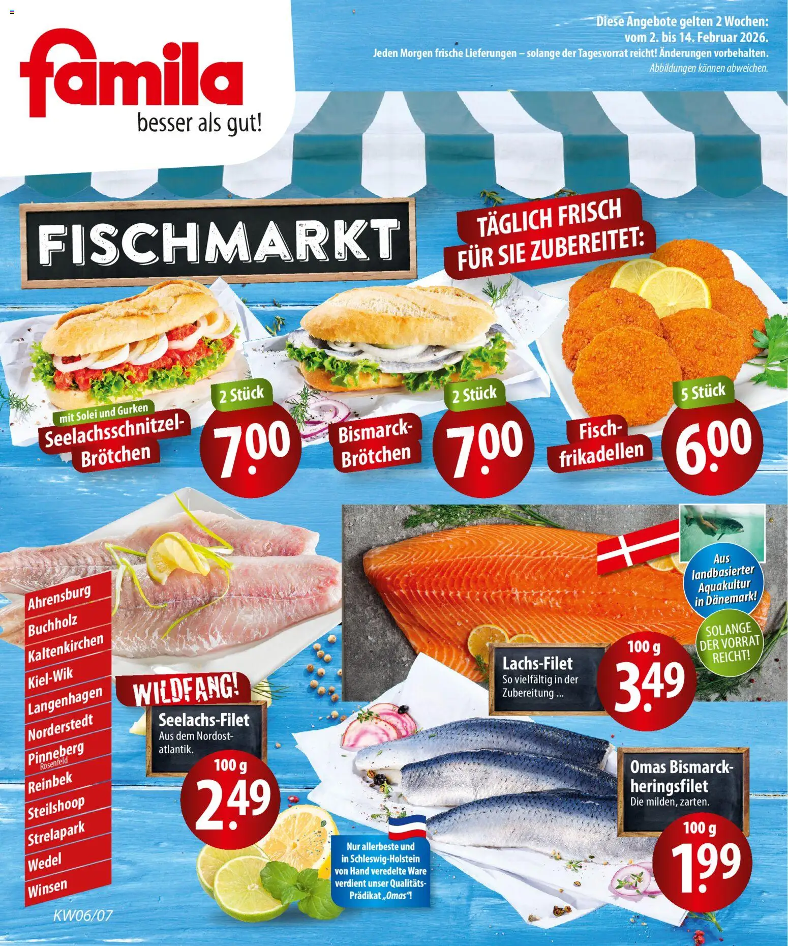 Famila  Fischmarkt – gültig ab 02.02.2026 | Seite: 1 | Produkte: Fisch, Gurken