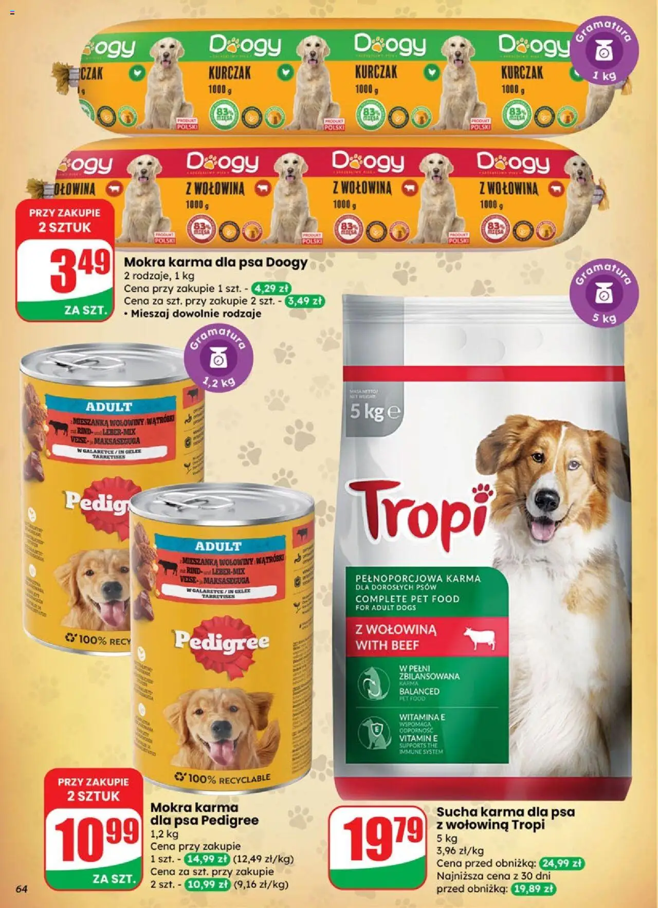 Dino Gazetka od 10.09.2025 | Strona: 64 | Produkty: Pedigree, Karma dla psa pedigree, Karma dla psa, Sucha karma dla psa