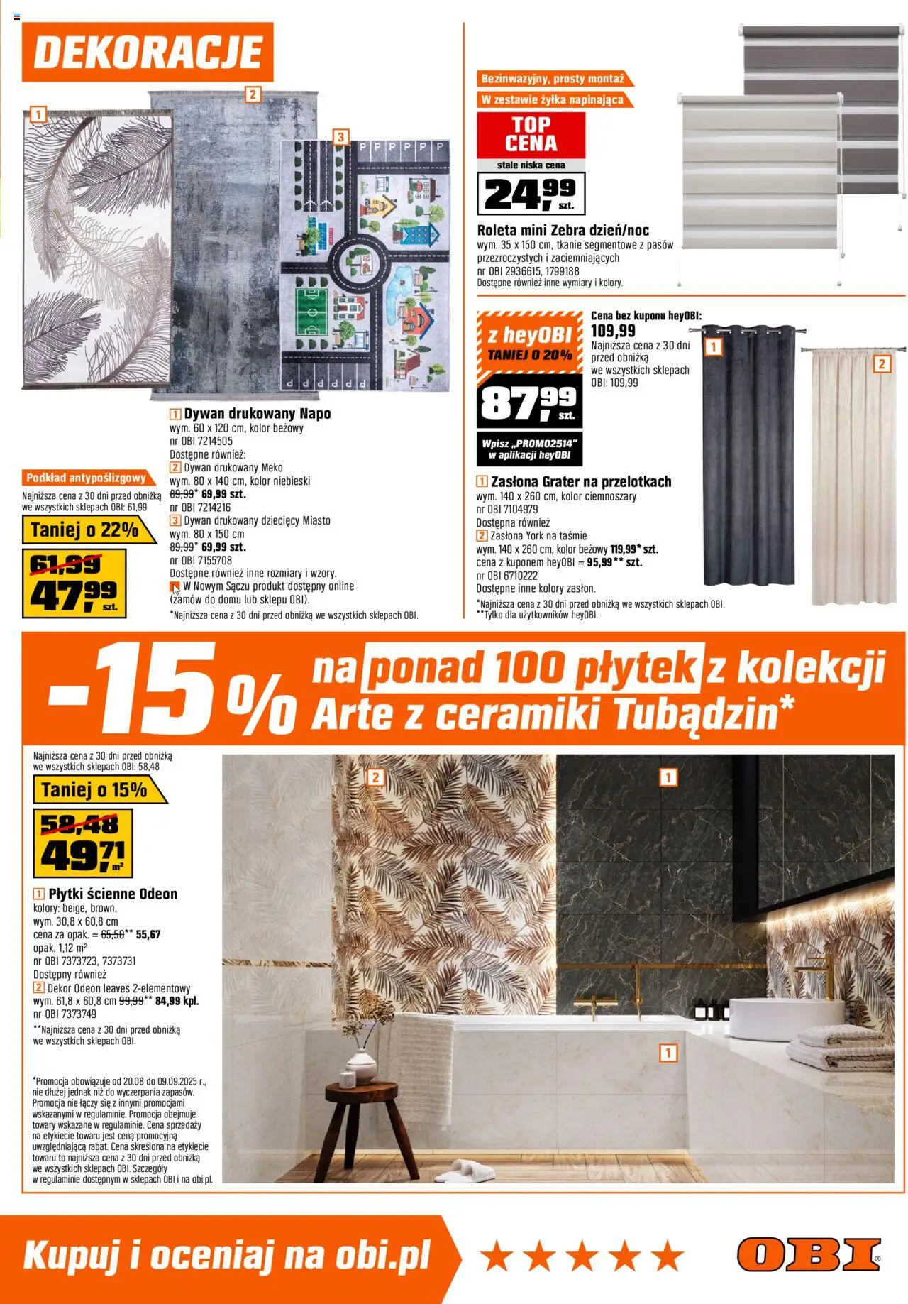 OBI Gazetka od 20.08.2025 | Strona: 3 | Produkty: Dywan