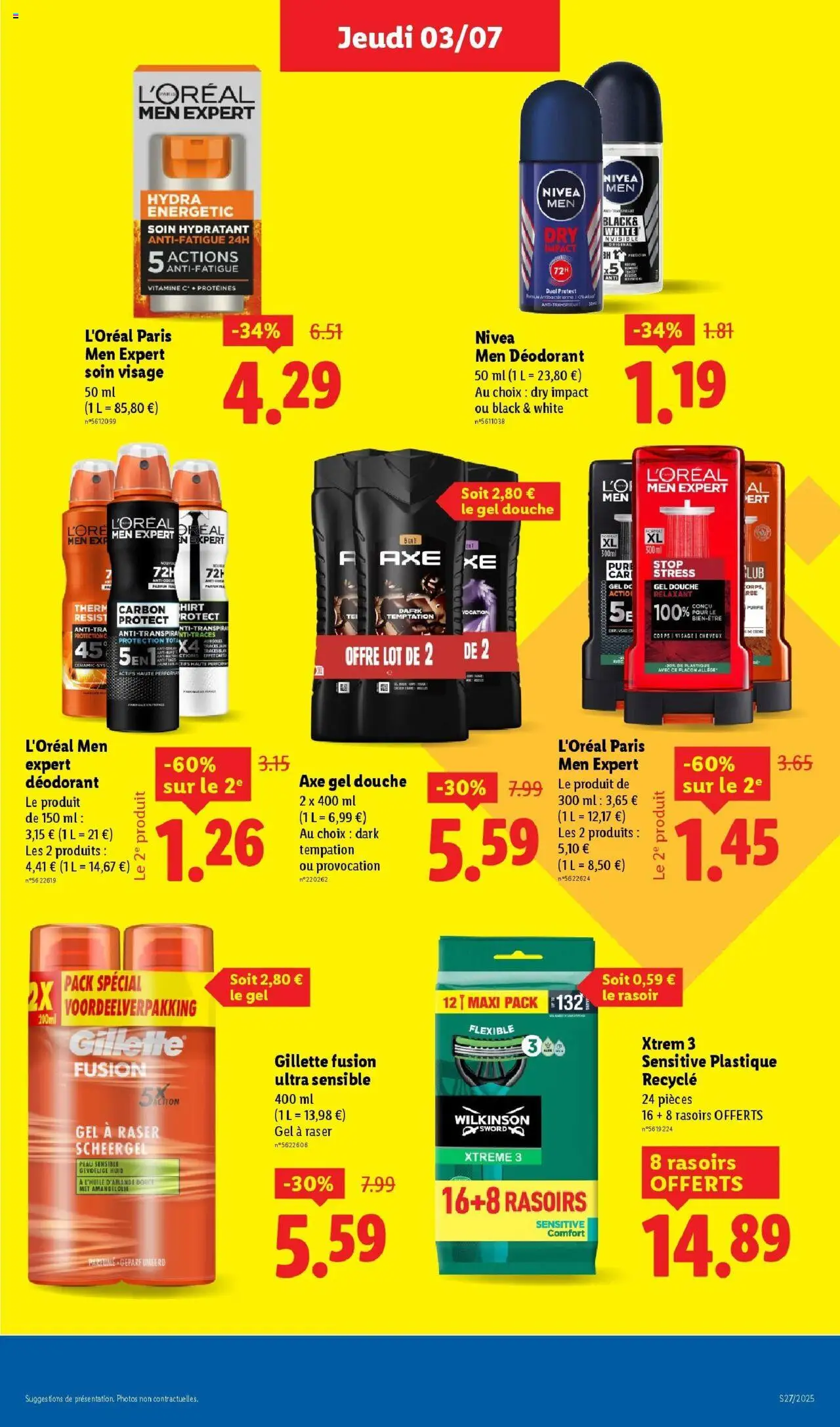  | Page: 23 | Produits: Gel à raser, Rasoir, Gel douche, Déodorant