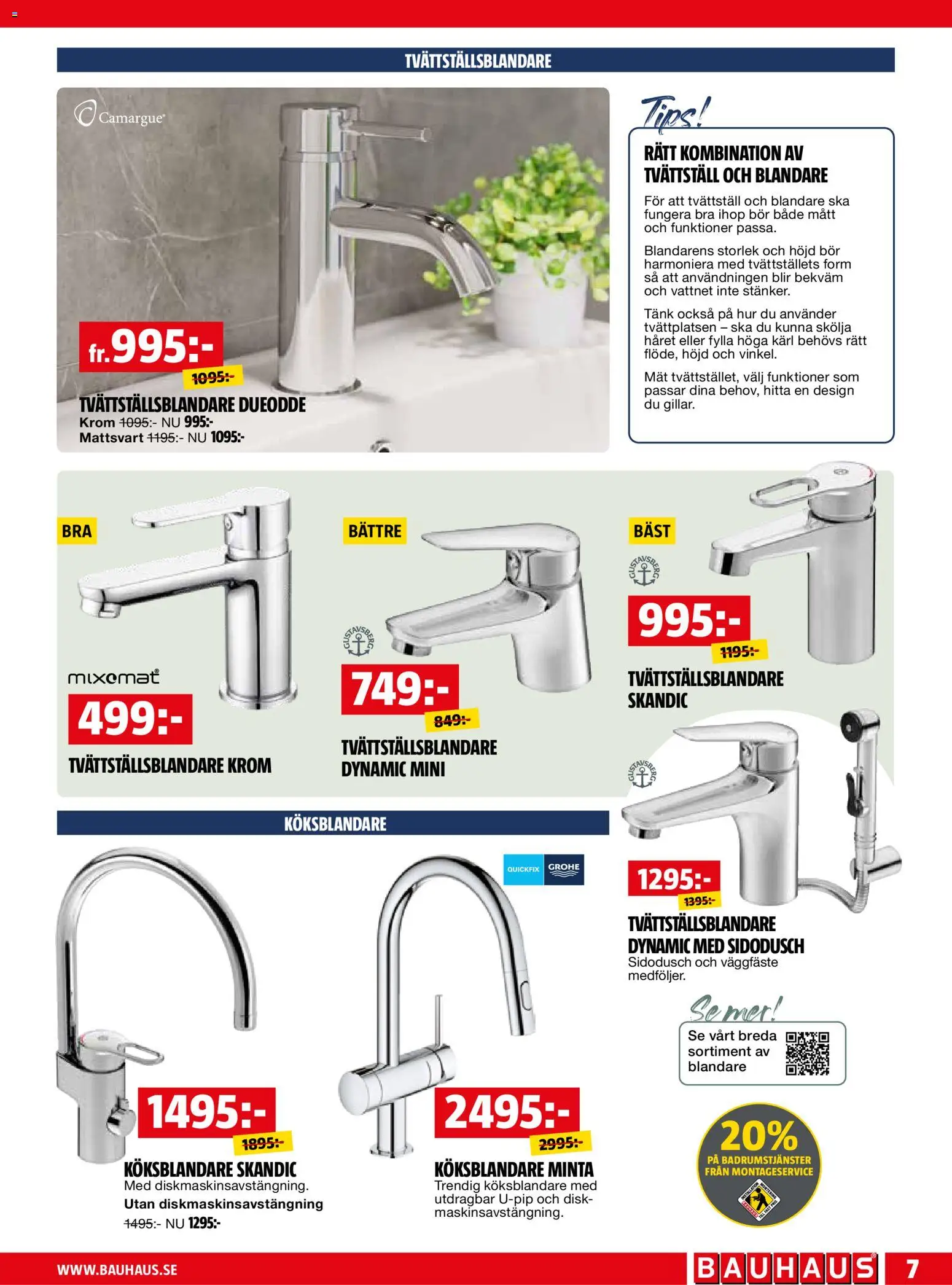 Bauhaus reklamblad aktuell från 01.03.2026 | Sida: 7 | Produkter: Tvättställ