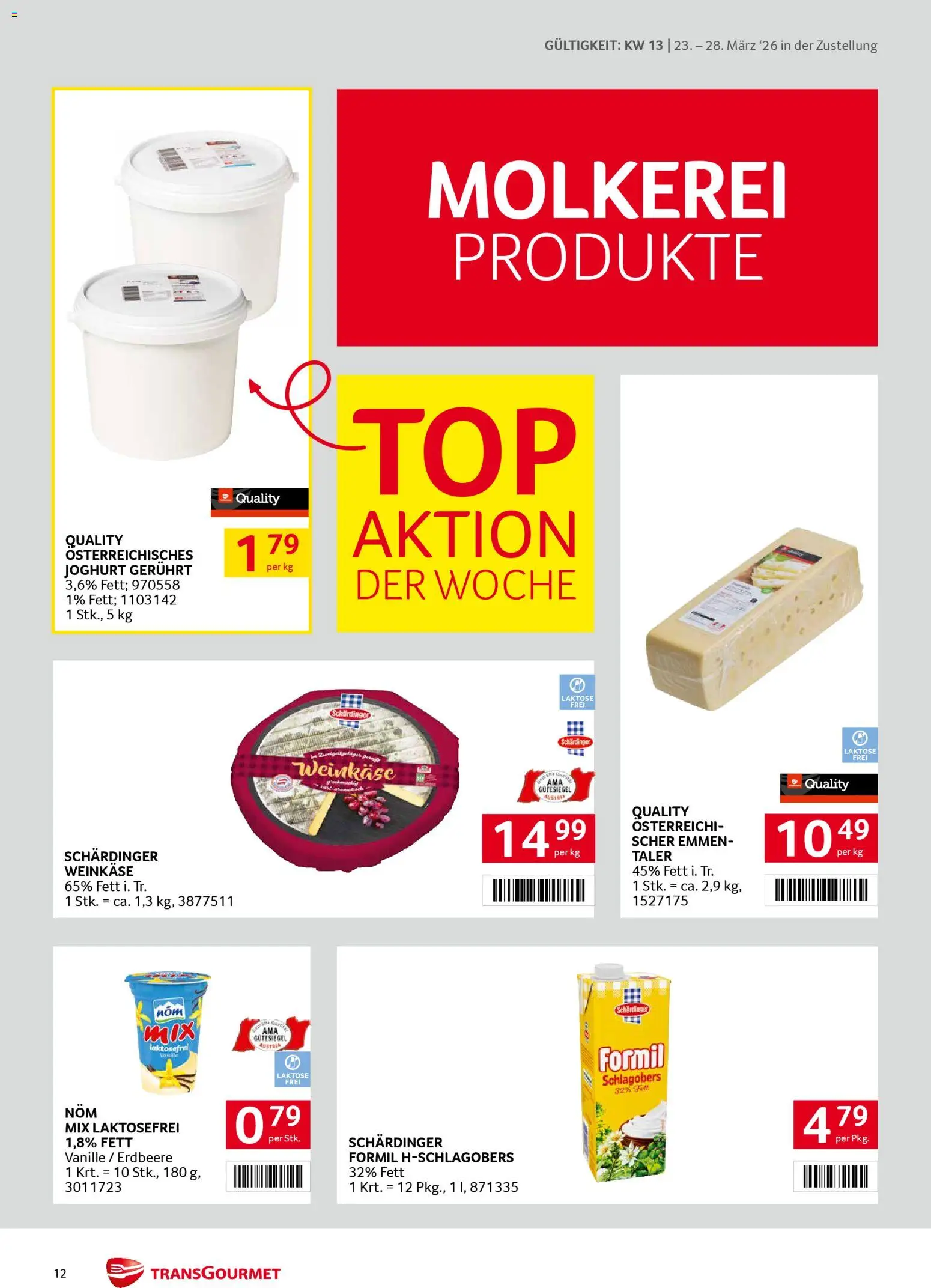 Transgourmet Zustellaktion gültig ab 23.03.2026 | Seite: 12 | Produkte: Joghurt