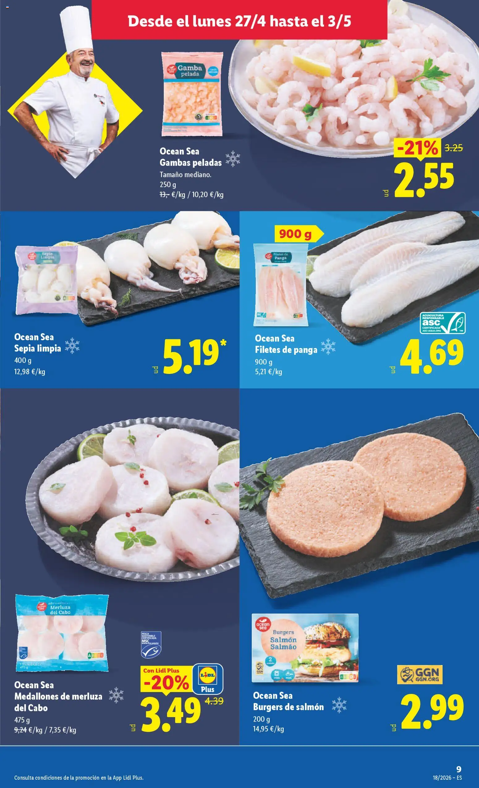 Lidl folleto │ válido desde el 27.04.2026 | Página: 11 | Productos: Medallones, Gamba