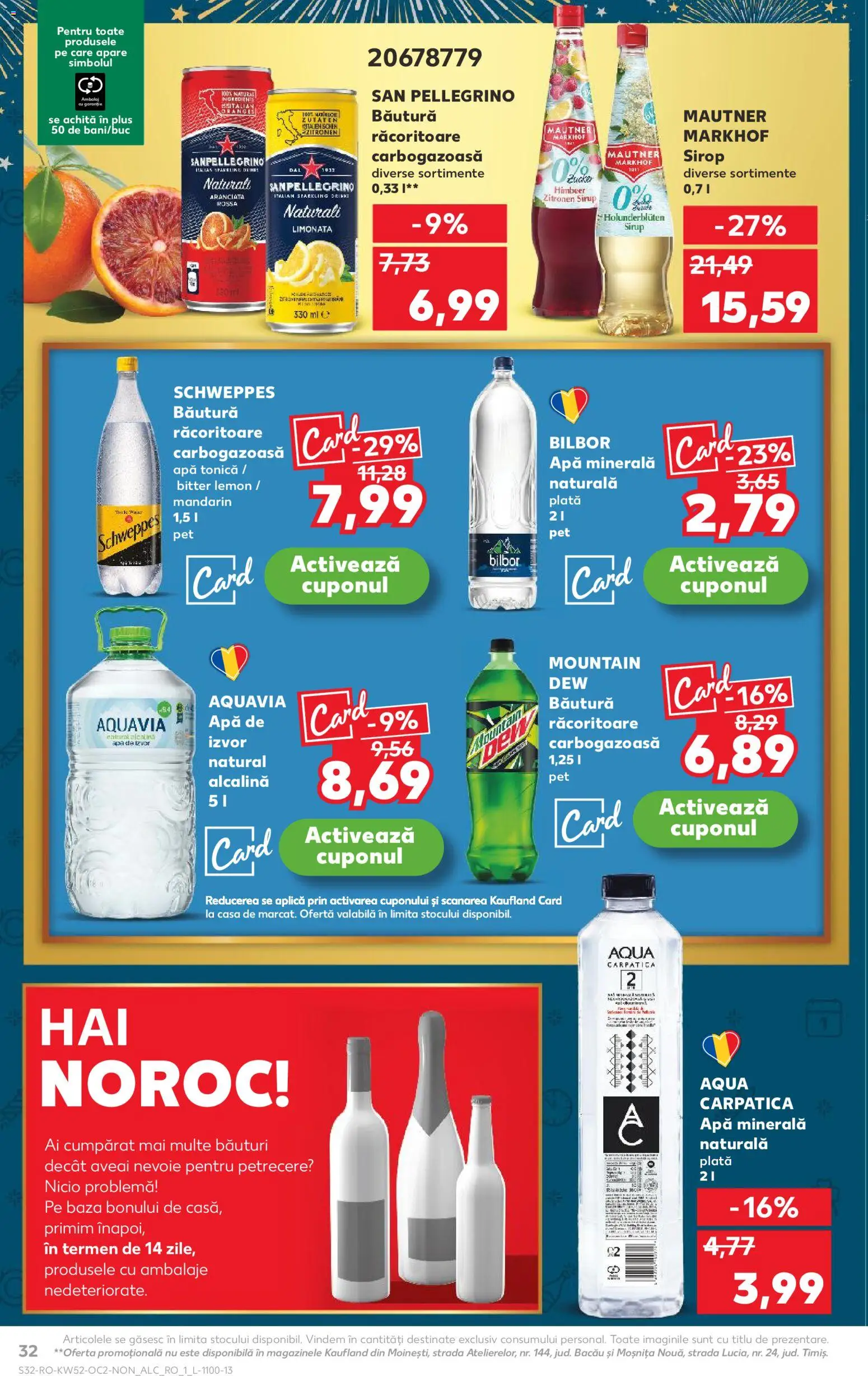 Noul catalog Kaufland – valabil de la 24.12.2025 | Pagină: 32 | Produse: Yazı tahtası kalemi, Sirop, Apă