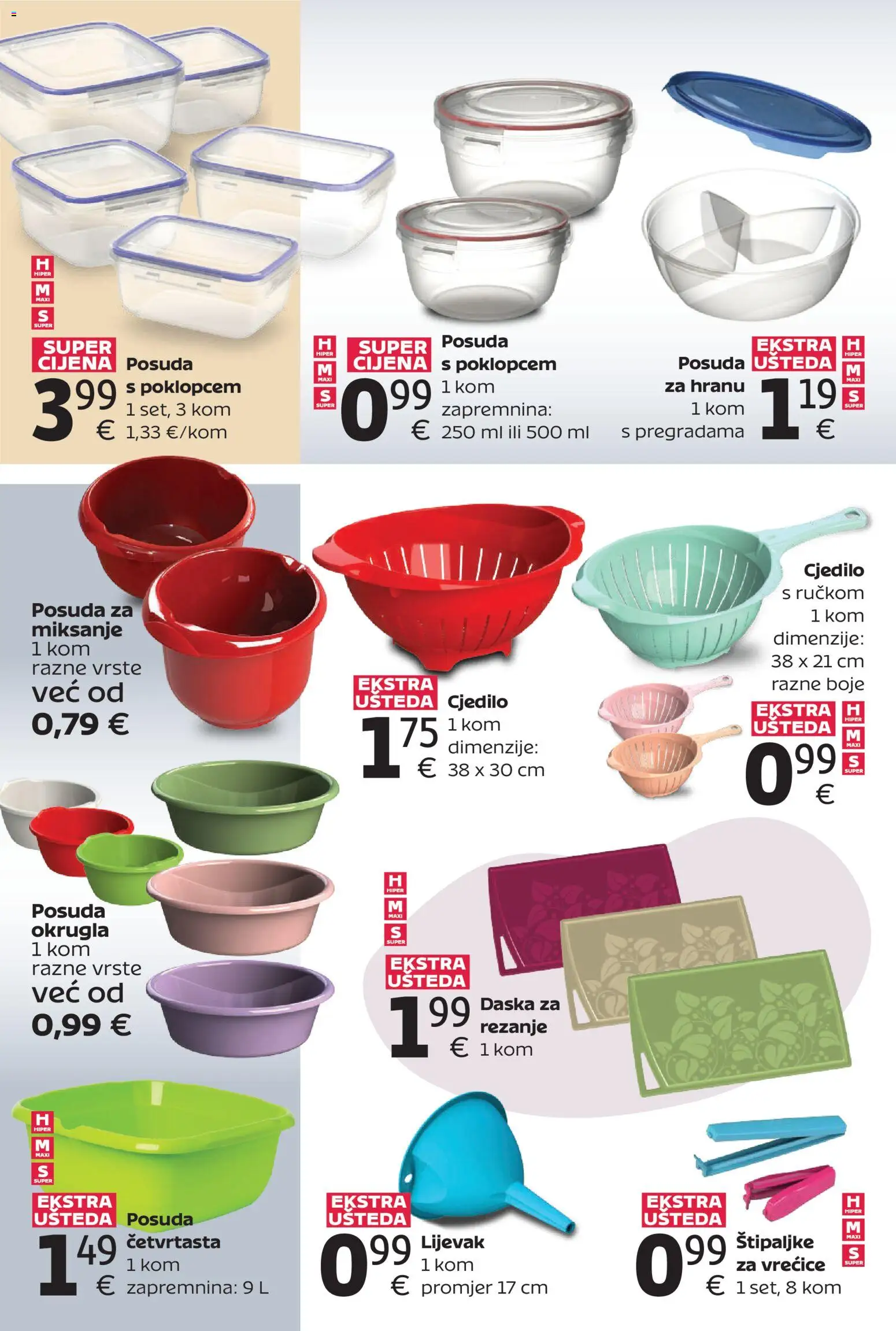 Tommy katalog | vrijedi od 02.03.2026 | Stranica: 12 | Proizvodi: Štipaljke, Cjedilo, Daska za rezanje