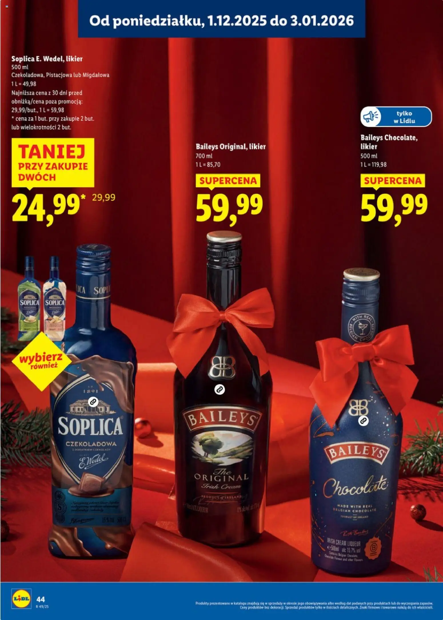 Lidl Katalog alkoholi mocnych i win od 01.12.2025 | Strona: 45 | Produkty: Grant's, Jameson, Jack Daniel's, Whisky
