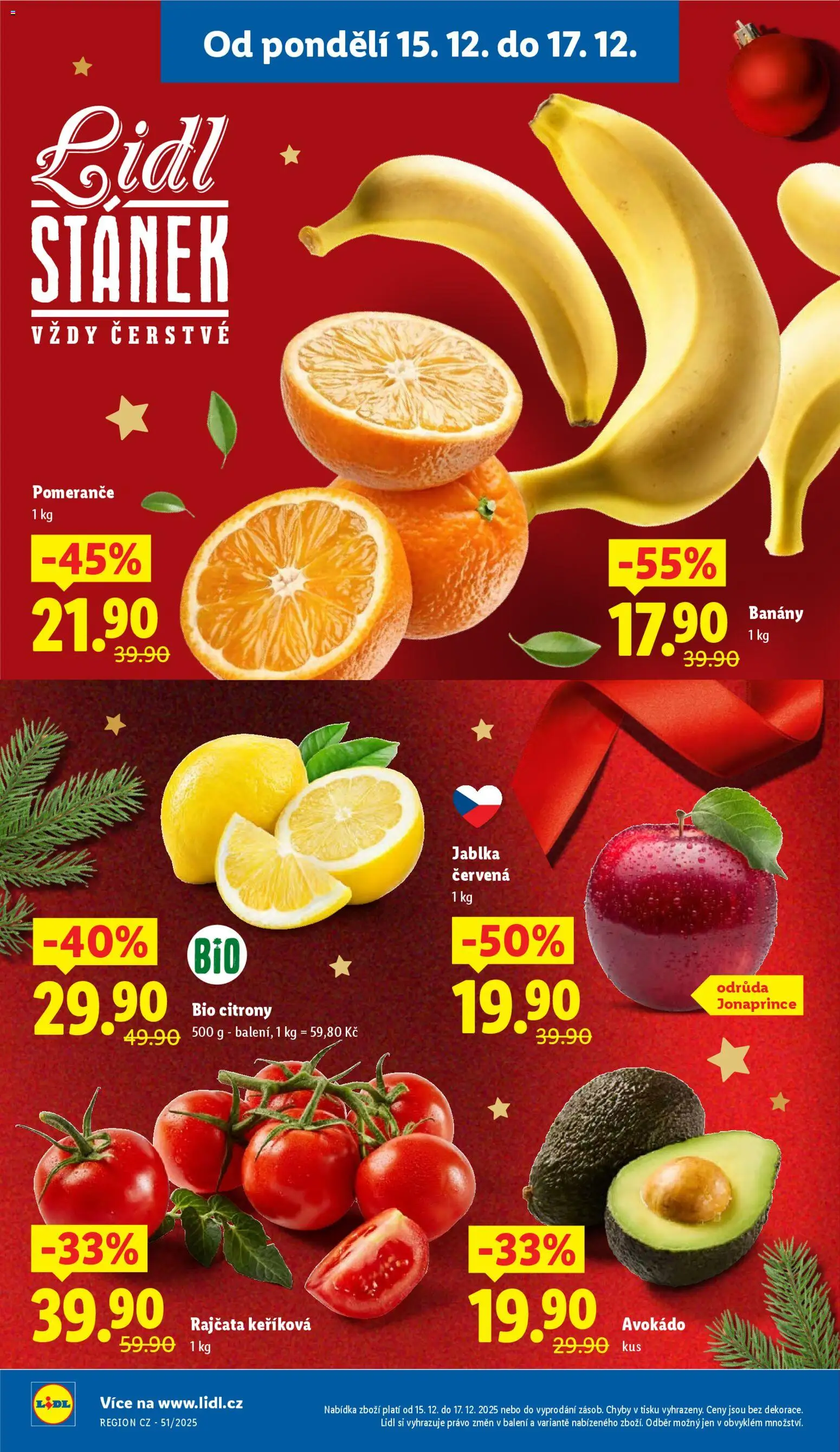 Lidl leták od 15.12.2025 | Strana: 8 | Produkty: Jablka, Rajčata, Banány, Avokádo