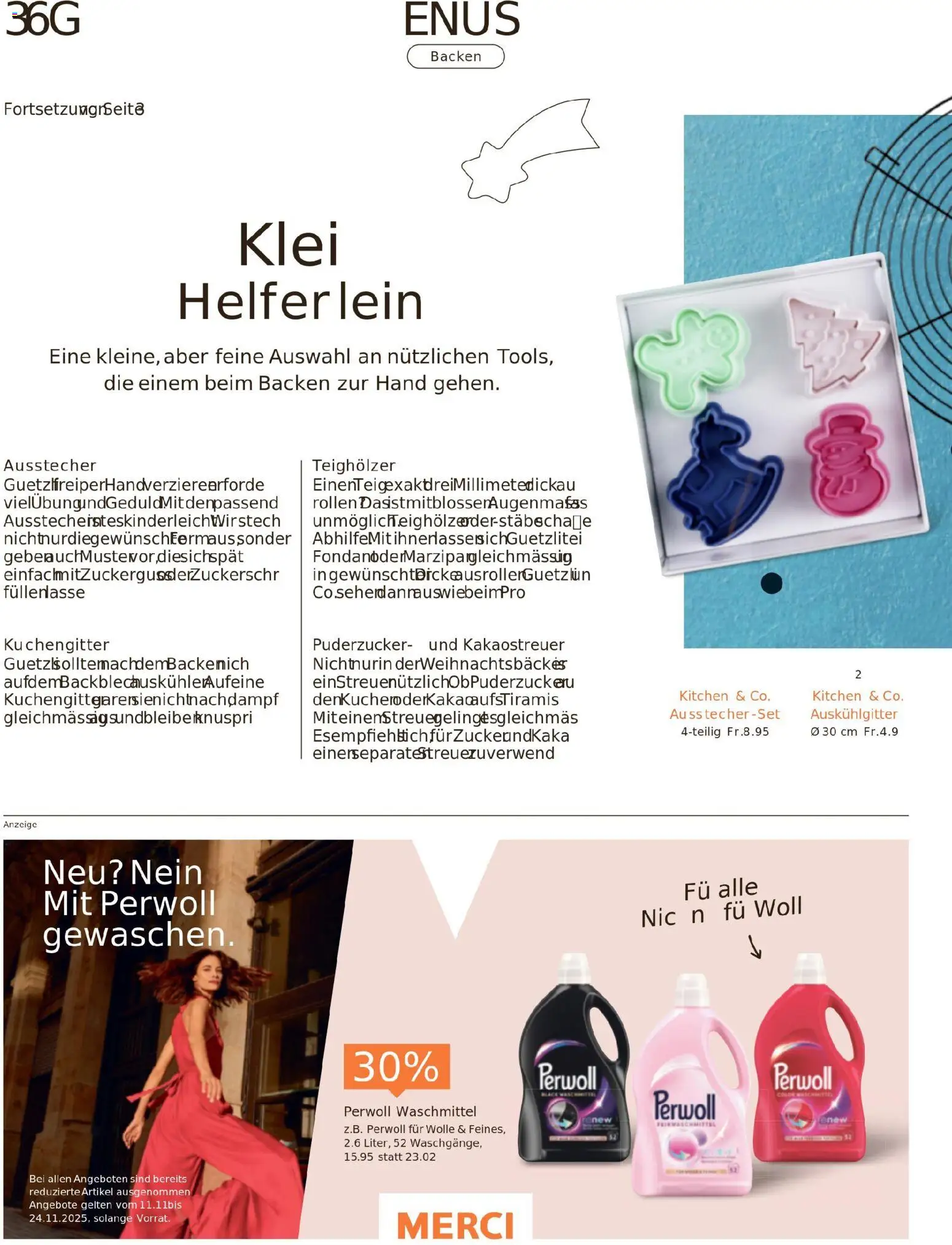 Migros Magazin – gültig ab 10.11.2025 | Seite: 36 | Produkte: Waschmittel, Cutter