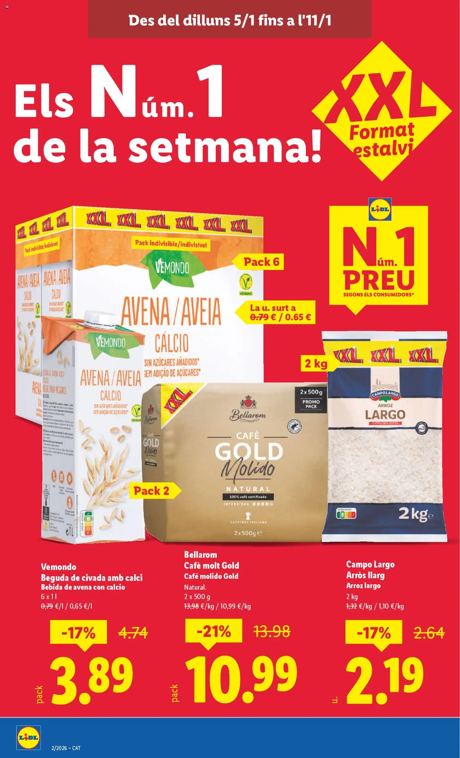 Lidl folleto │ válido desde el 05.01.2026 | Página: 8 | Productos: Café, Arroz, Café molido, Bebida de avena