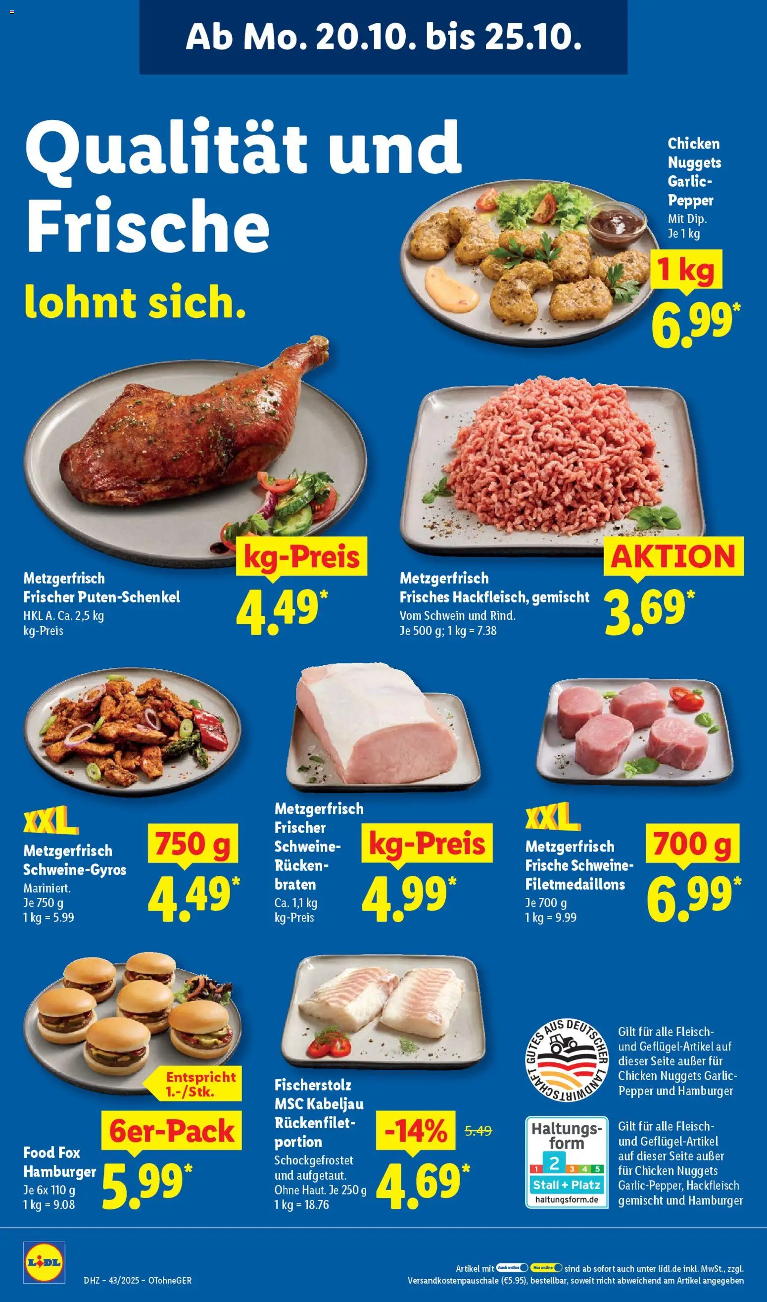 Lidl Prospekt Prenzlau – gültig ab 20.10.2025 | Seite: 10 | Produkte: Fleisch, Hackfleisch