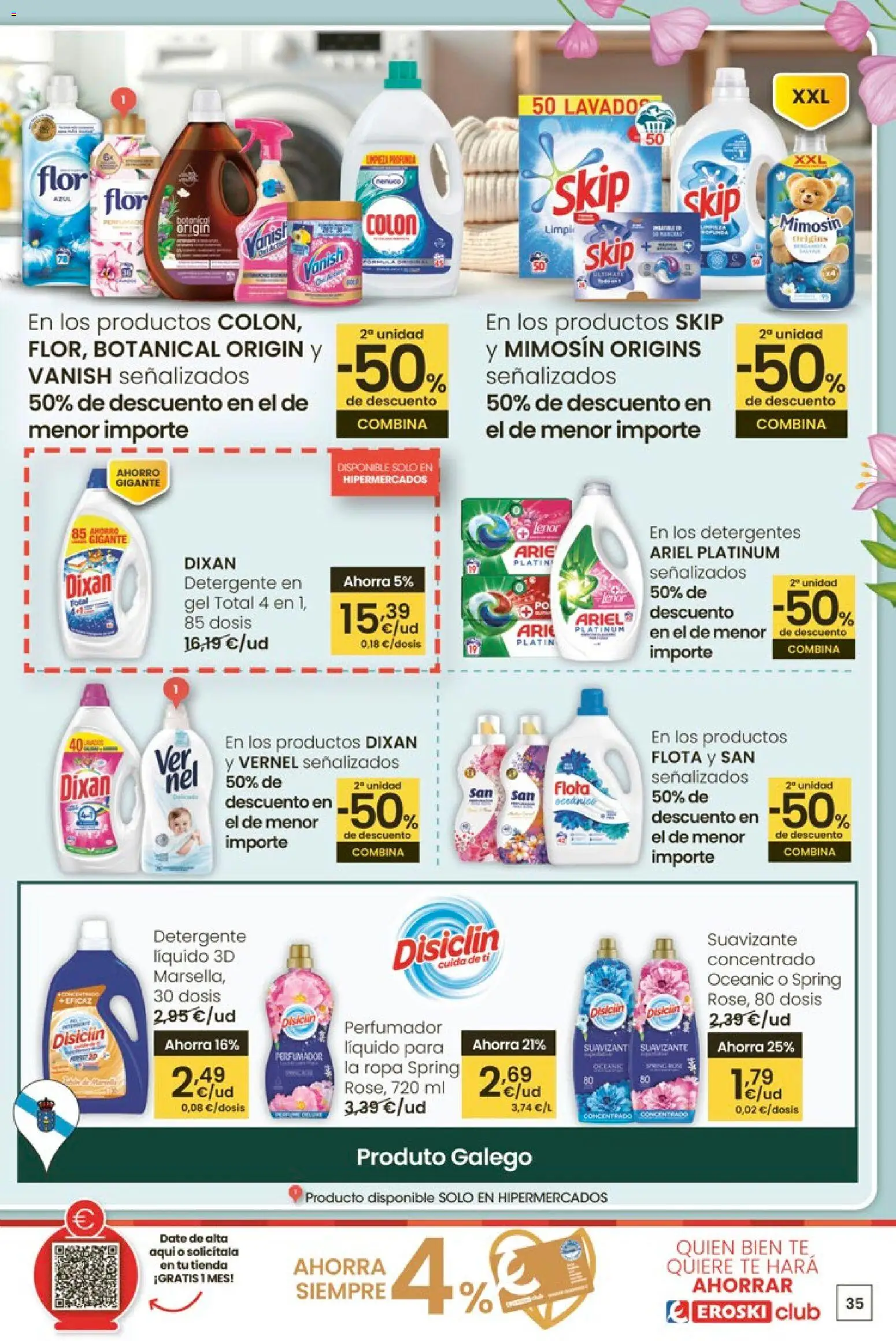 Eroski - Entroido do aforro │ válido desde el 12.02.2026 | Página: 35 | Productos: Detergente, Ropa, Detergente líquido, Suavizante