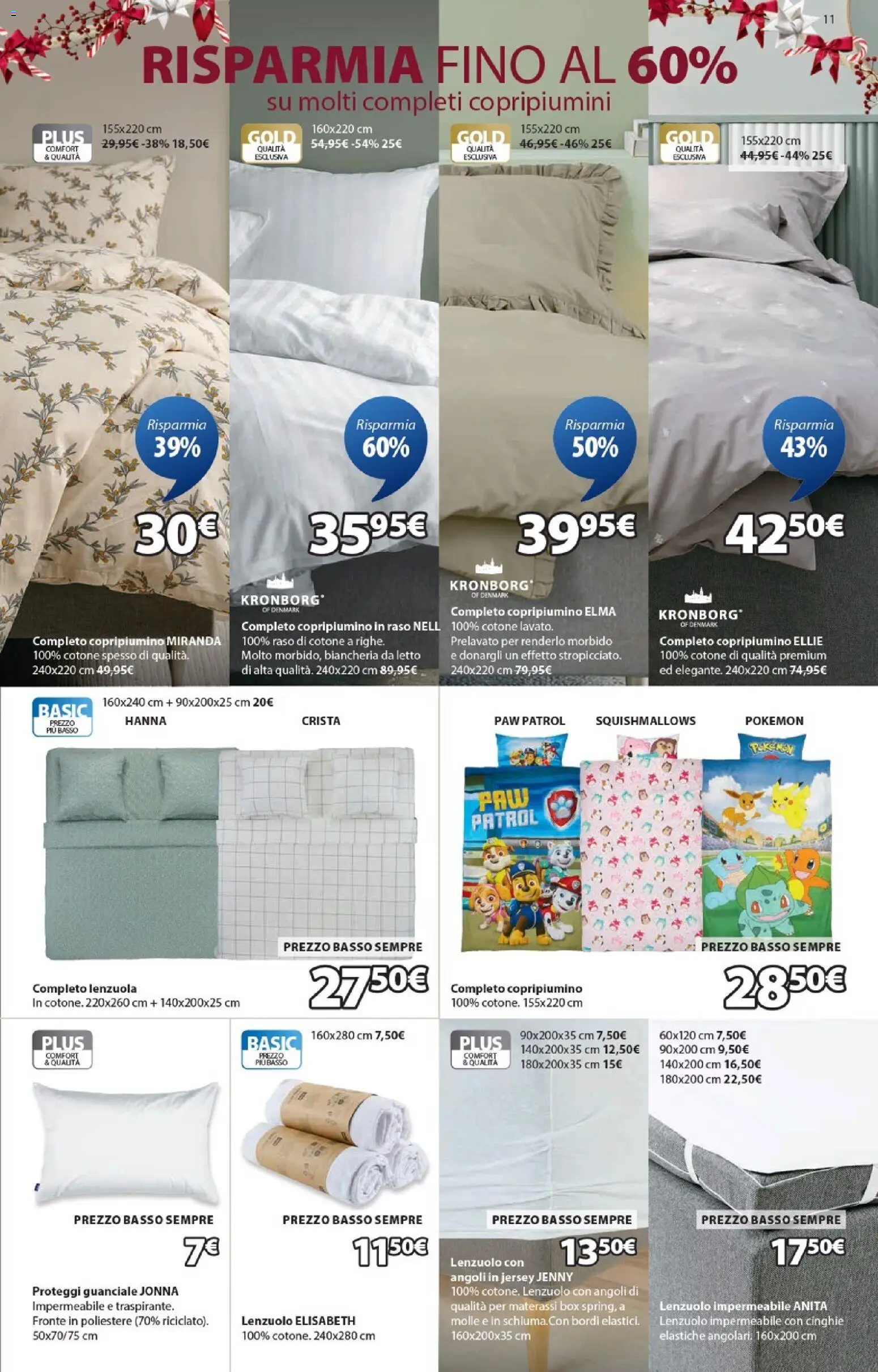 Volantino JYSK del 11.12.2025 | Pagina: 11 | Prodotti: Copripiumino, Biancheria da letto, Lenzuola, Guanciale