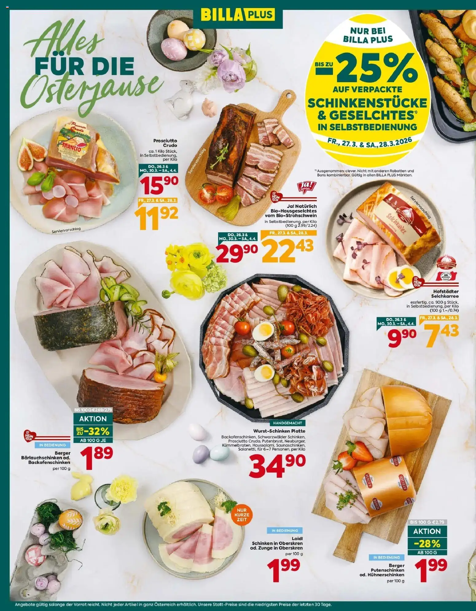 Billa Plus Flugblatt - Burgenland gültig ab 26.03.2026 | Seite: 10 | Produkte: Schinken