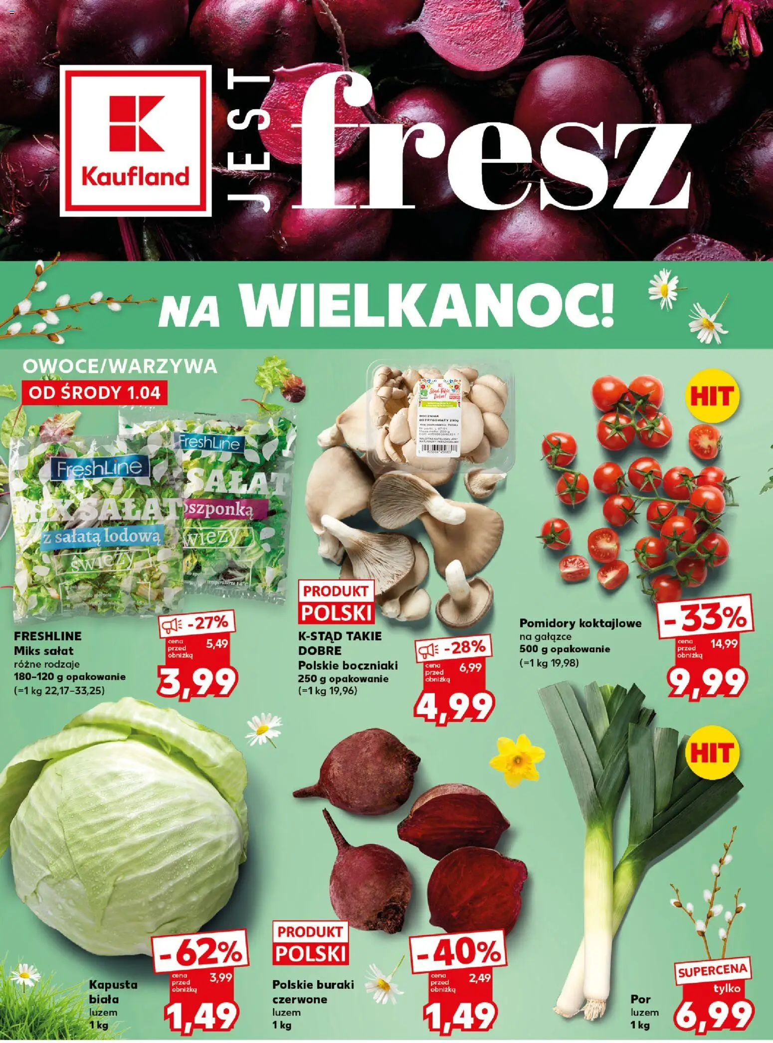 Kaufland Polsko leták - Mocny start od 07.04.2026 | Strana: 14 | Produkty: Salát, Kapusta