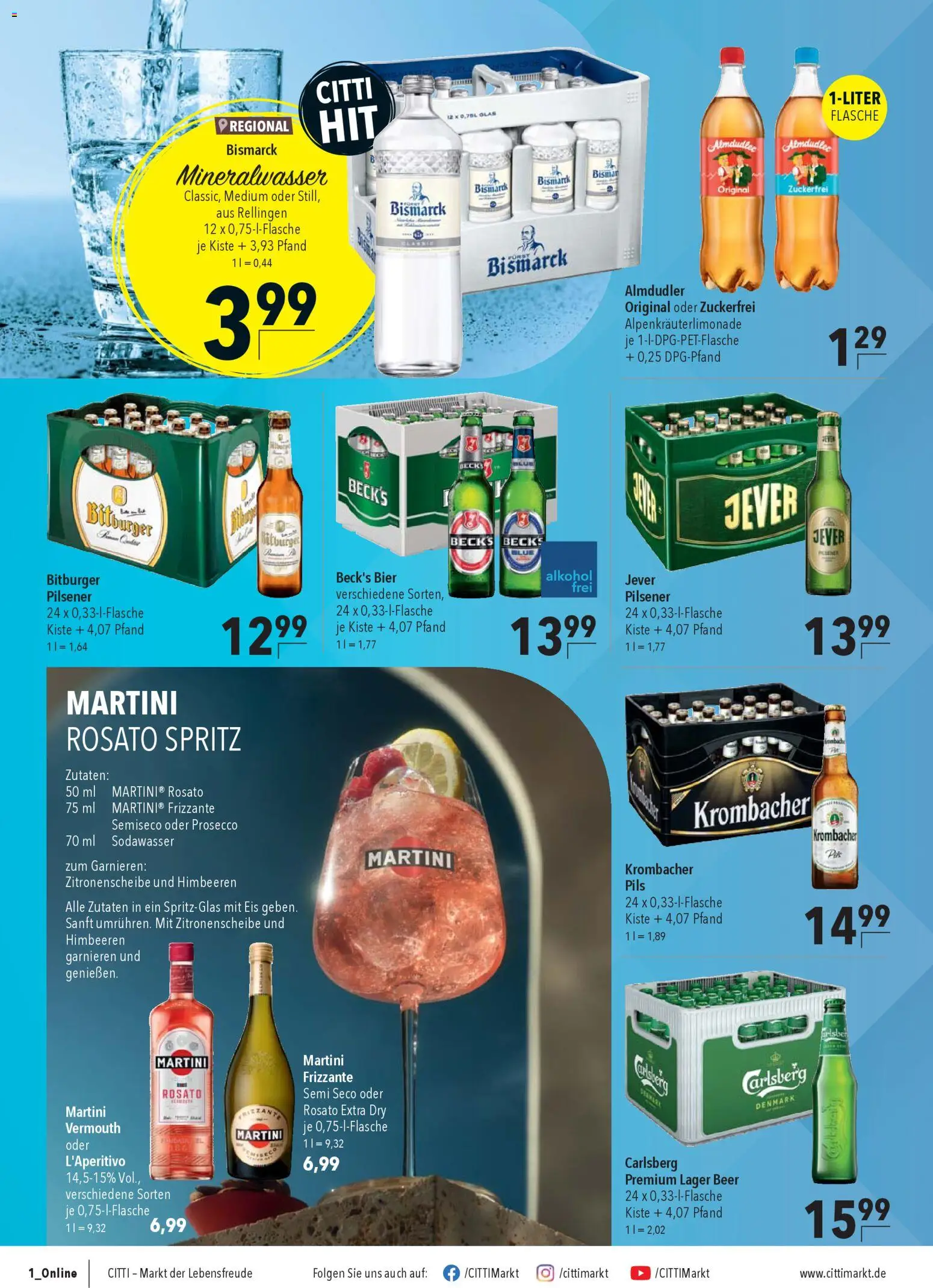 CITTI Markt Prospekt 	 – gültig ab 25.03.2026 | Seite: 16 | Produkte: Himbeeren, Carlsberg, Pils, Jever
