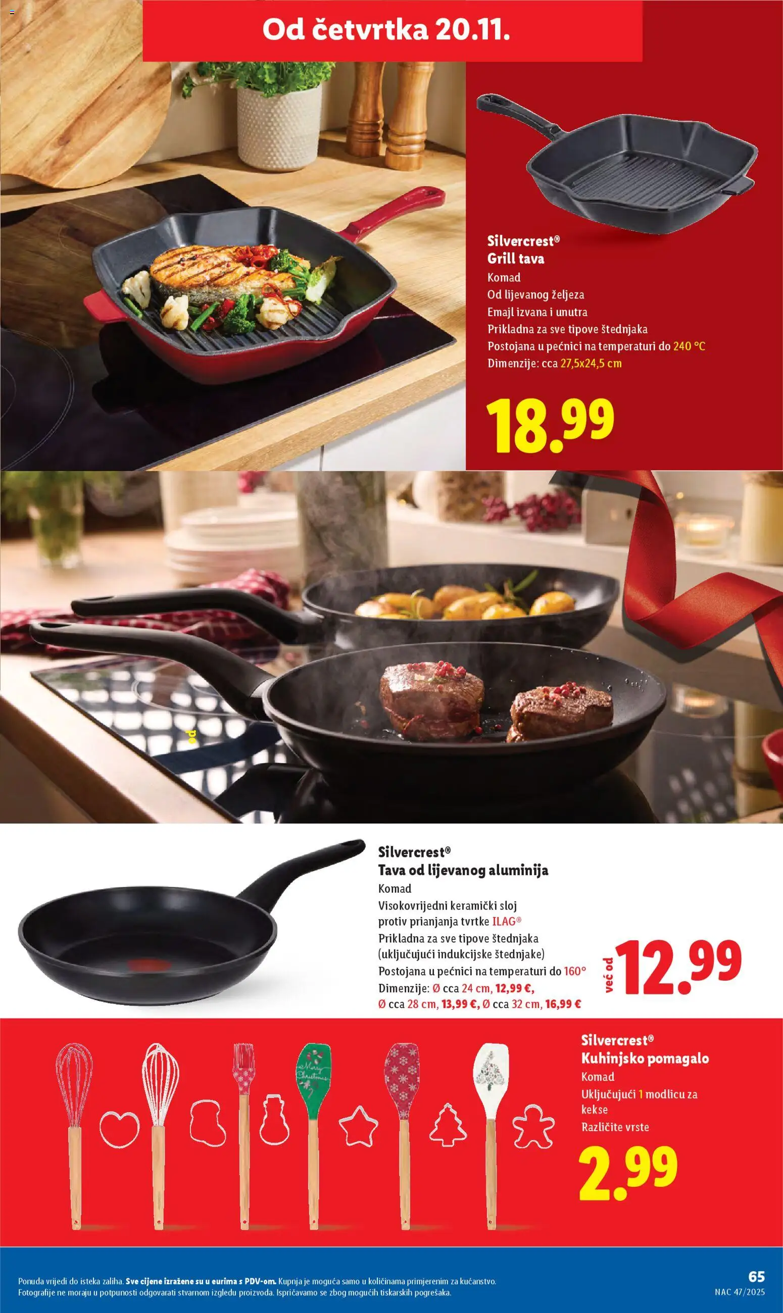 Lidl katalog | vrijedi od 17.11.2025 | Stranica: 65 | Proizvodi: Grill tava, Keks, Pan, Tava