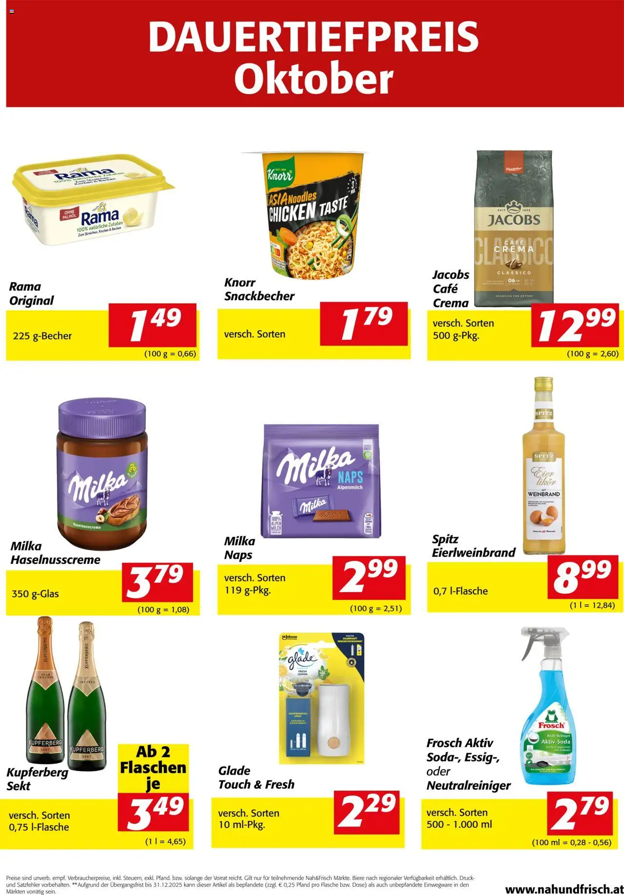 Nah und Frisch Dauertiefpreis Oktober gültig ab 01.10.2025 | Seite: 1 | Produkte: Eier
