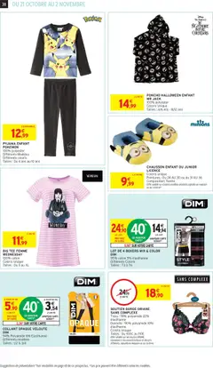 Intermarché - Prévisualisation de LOT DE 4 BOXERS MIX & COLOR DIM, 95% coton 5% élasthanne, Différents Coloris, Tailles: T3 à T6 valide à partir de 21.10.2025 | Page: 38 | Produits: Coton, T-shirt, Pyjama