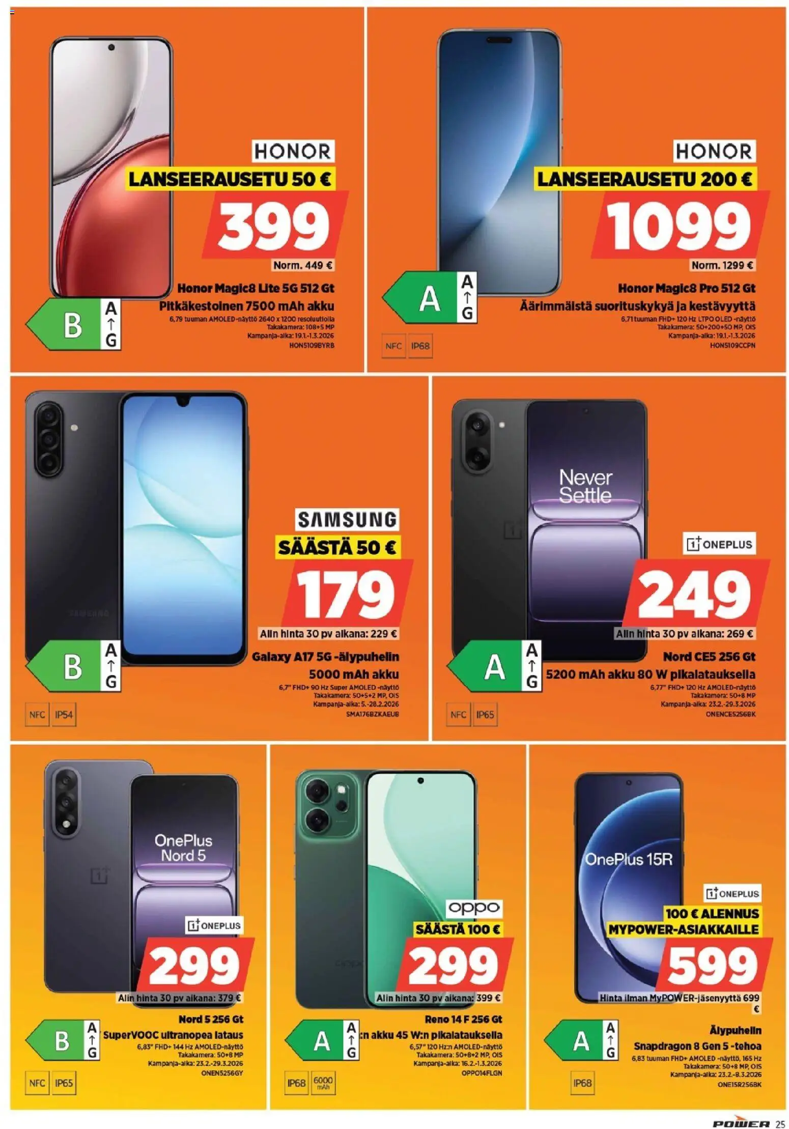 Power - POWER HINTAAN Viikon mainoslehti – voimassa 21.03.2026 alkaen | Sivu: 25 | Tuotteet: Akku, Älypuhelin, Näyttö, Kamera