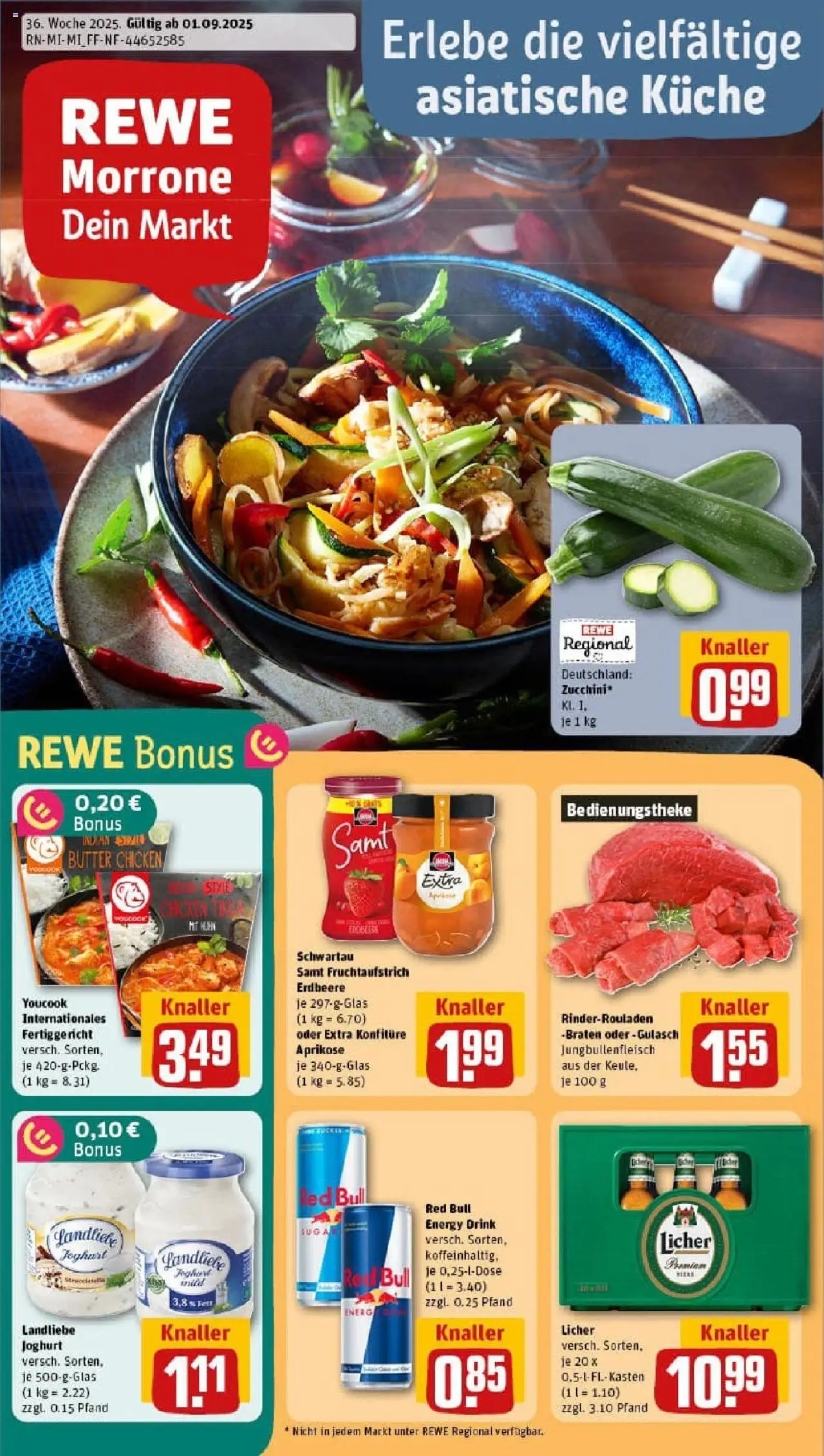 Rewe prospekt Aschaffenburg	 – gültig ab 01.09.2025 | Seite: 1 | Produkte: Energy, Butter, Schwartau samt, Küche