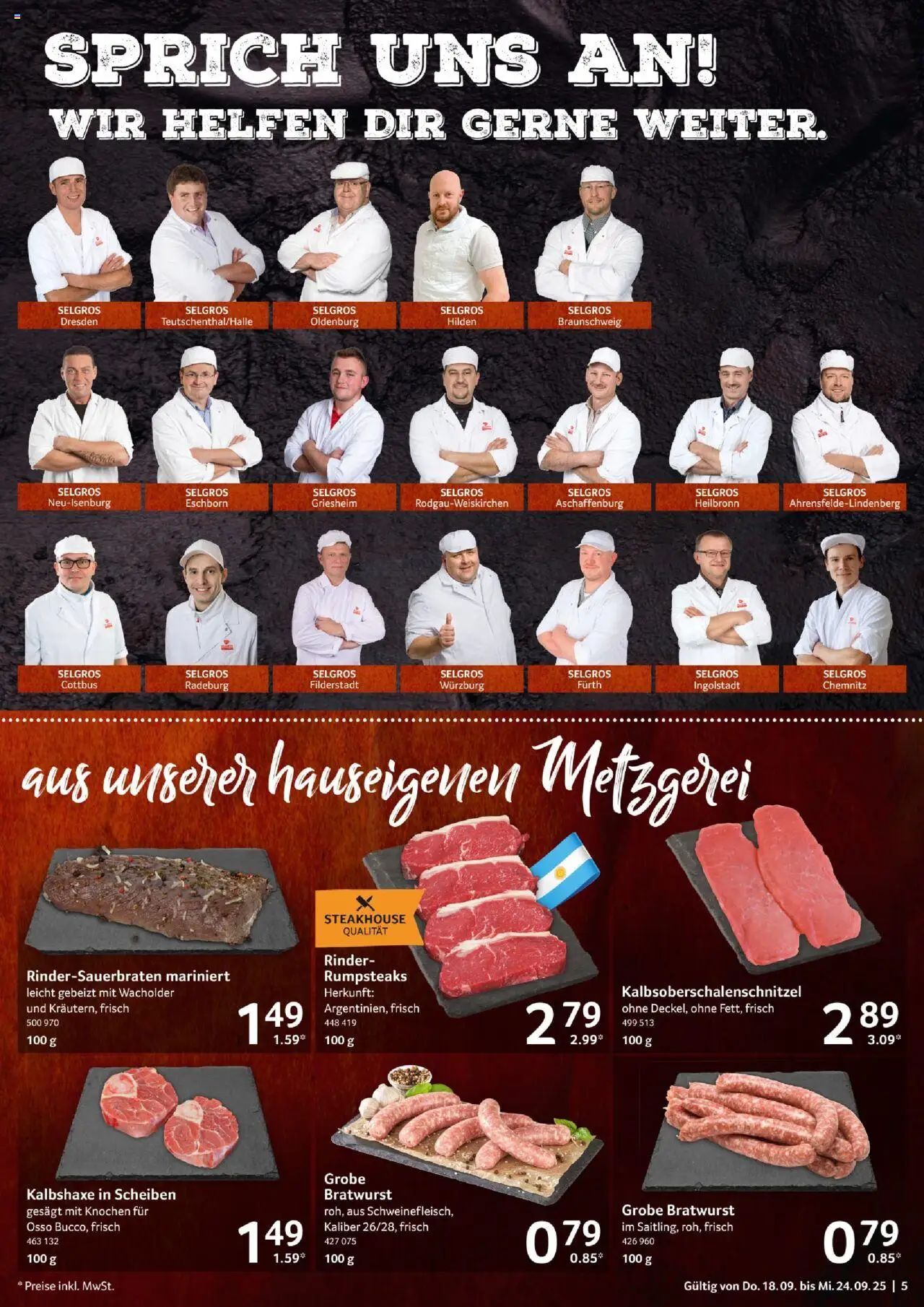 Selgros Prospekt 	 – gültig ab 18.09.2025 | Seite: 5 | Produkte: Bratwurst