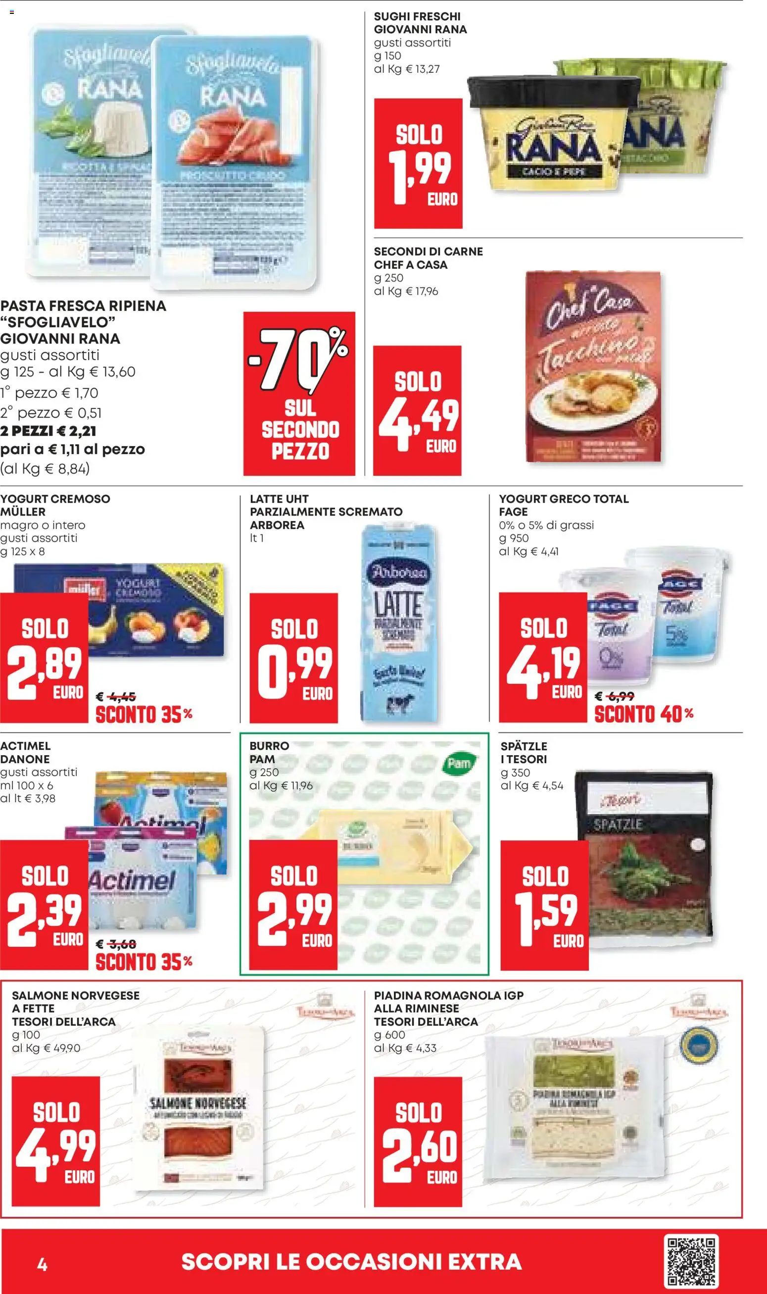 Volantino Panorama del 12.02.2026 | Pagina: 4 | Prodotti: Salmone, Tacchino, Burro, Pasta