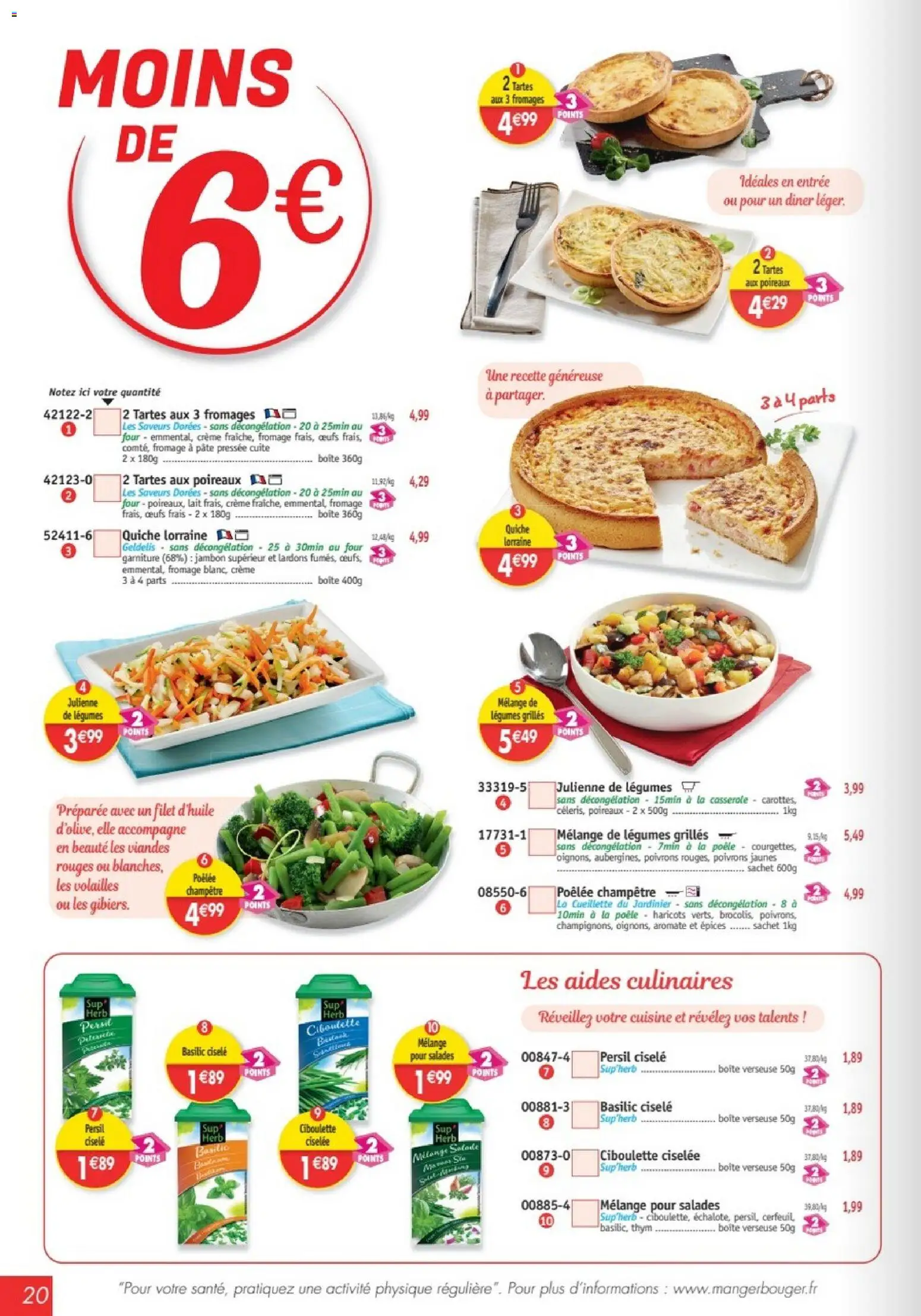 {H1} | Page: 20 | Produits: Poireaux, Lait, Fromage, Œufs