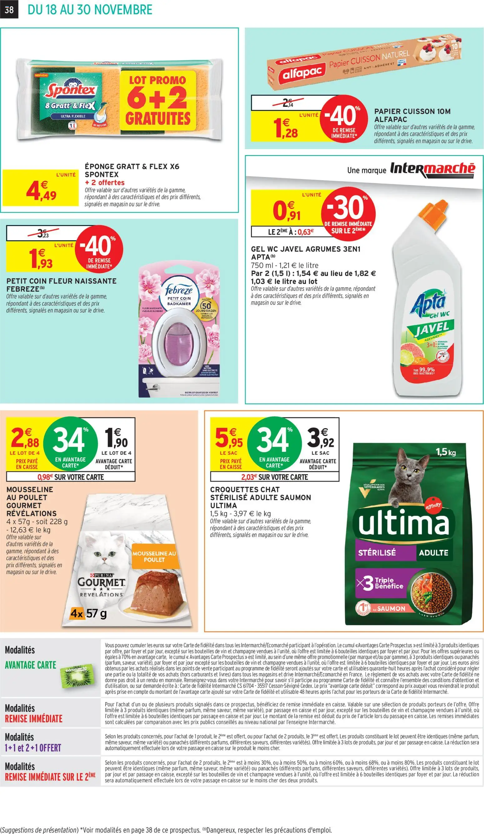 {H1} | Page: 38 | Produits: Sac, Eponge, Prise, Croquettes chat