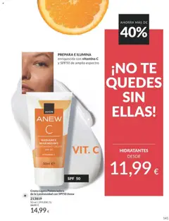 Crema Ligera Potenciadora de la Luminosidad con SPF50 Anew, Crema Ligera Potenciadora de la Luminosidad con SPF50 Anew 50 ml │ válido desde el 01.09.2025 | Página: 141 | Productos: Crema, Té