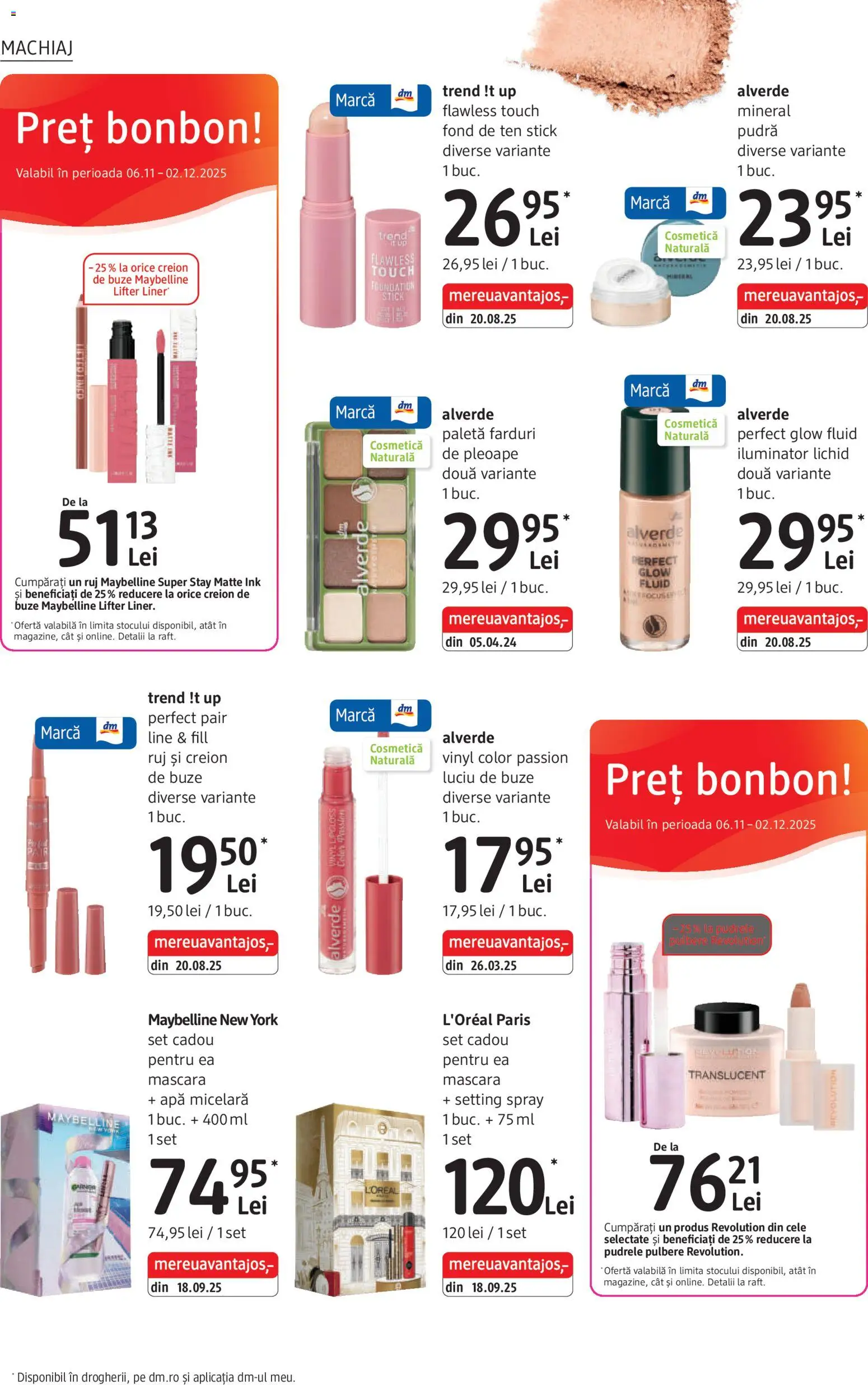 Noul catalog DM drogeriemarkt – valabil de la 06.11.2025 | Pagină: 12 | Produse: Pudră, Mascara, Bere, Apă