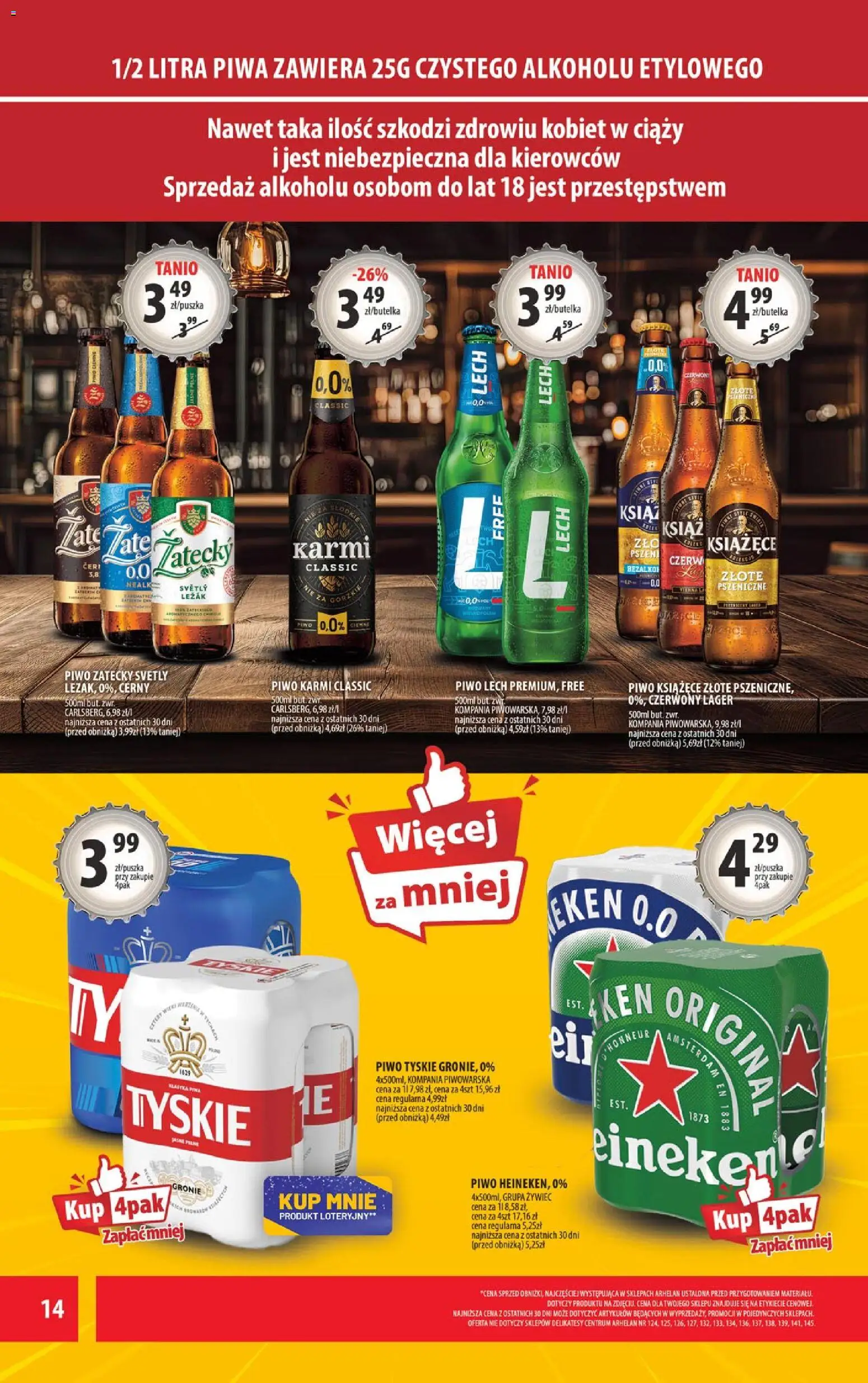 Arhelan Gazetka od 07.11.2025 | Strona: 14 | Produkty: Leżak, Delikatesy, Tyskie, Piwo