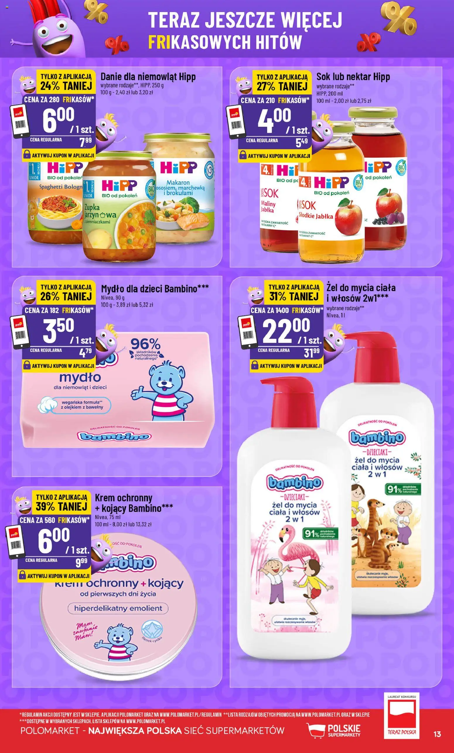 POLOmarket Gazetka - Frikasowe Hity od 27.12.2025 | Strona: 13 | Produkty: Sok, Makaron, Marchewka, Krem