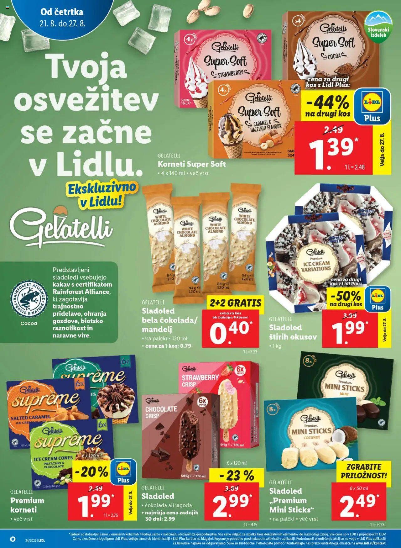 Lidl katalog │ velja od 21.08.2025 | Stran: 16 | Izdelki: Kos, Kakav, Cokolada, Sladoled