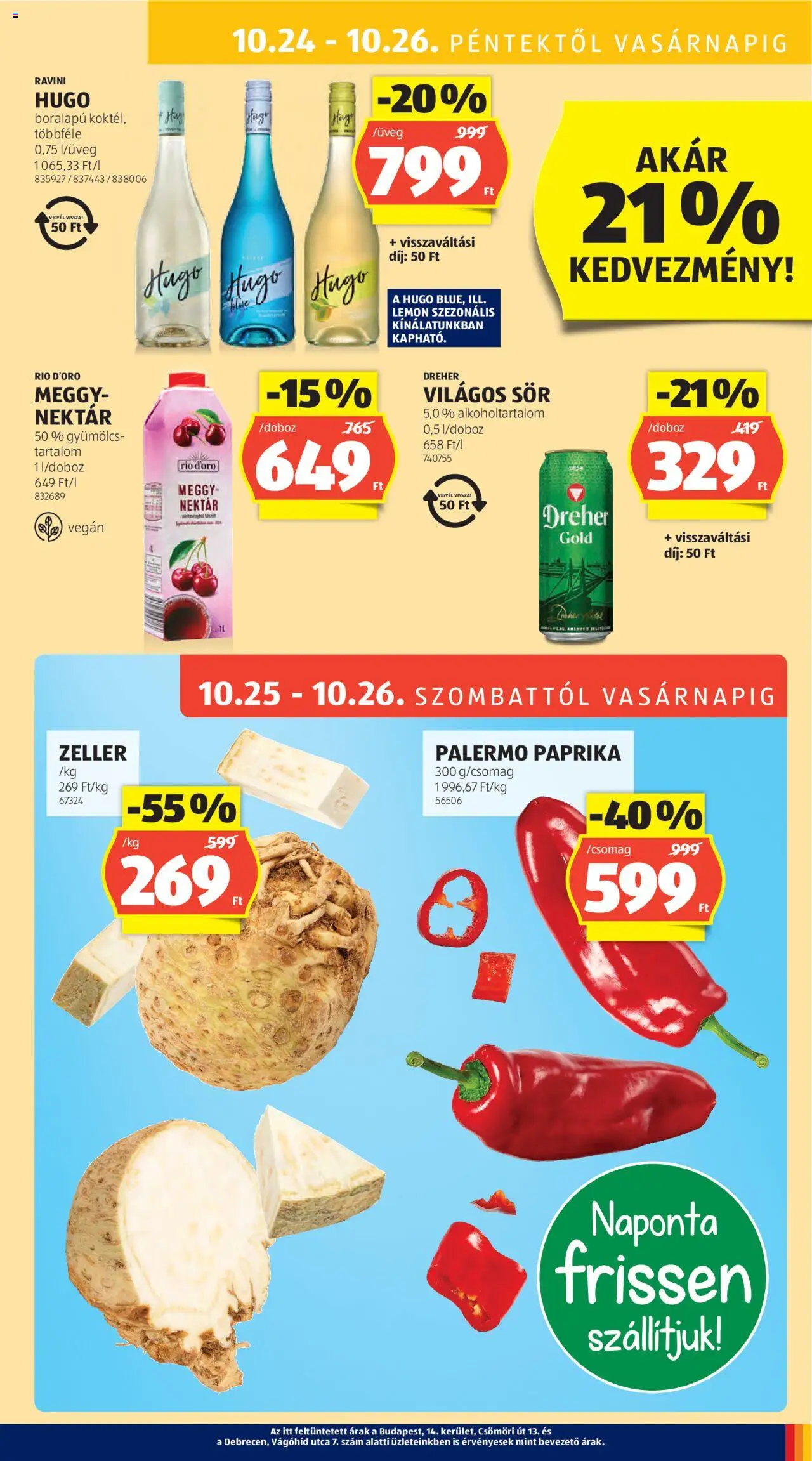 Aldi akciós ujság - amely érvényes a következő dátumtól: 24.10.2025 | Oldal: 29 | Termékek: Gyümölcs, Zeller, Sör, Vegán