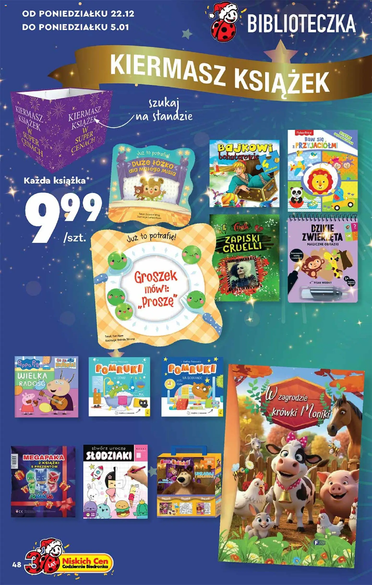 Biedronka gazetka - Hity i inspiracje od 13.12.2025 | Strona: 48 | Produkty: Groszek, Łóżko, Książki, Krówki