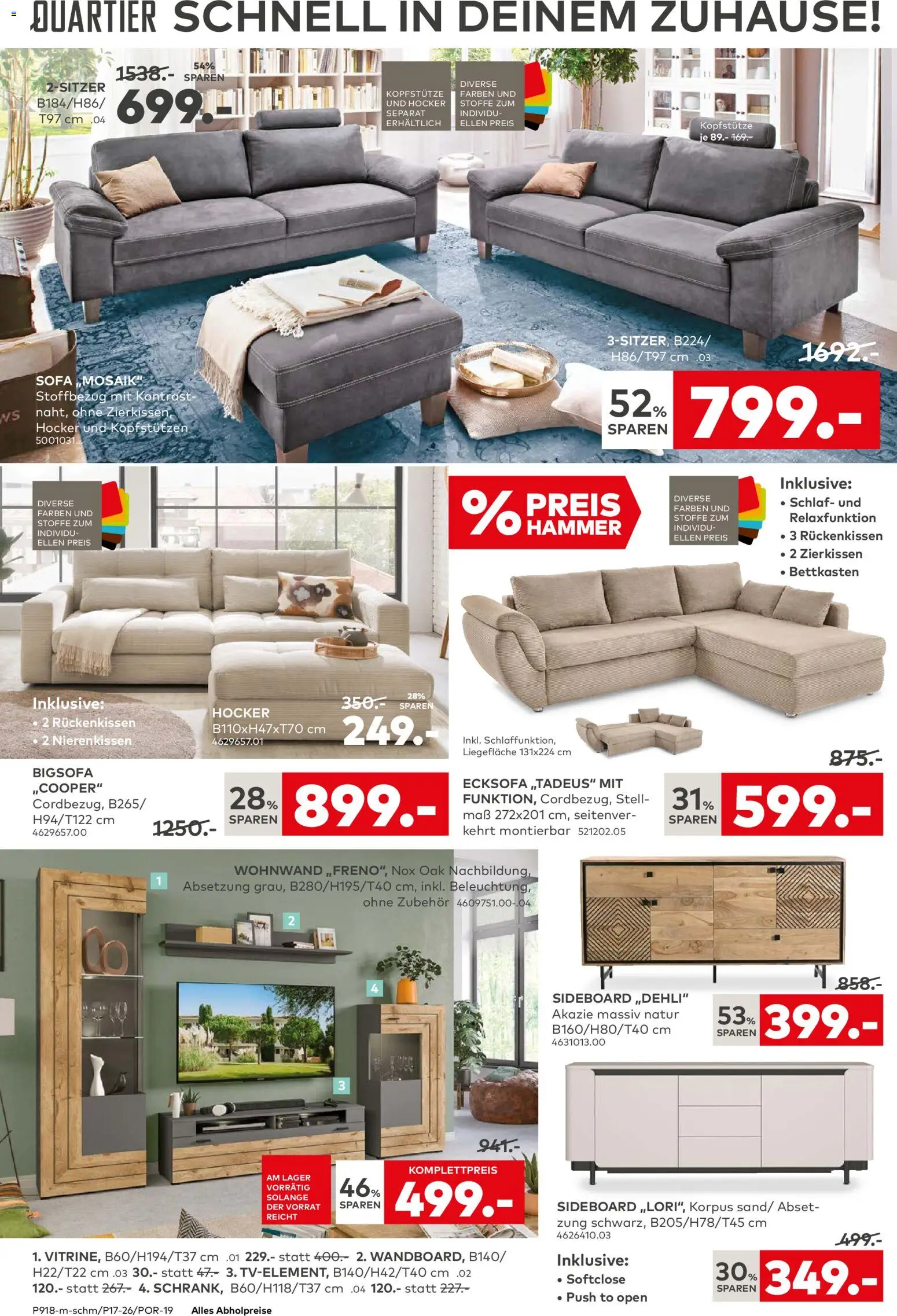 Porta! Prospekt Bad Vilbel-Dortelweil – gültig ab 13.04.2026 | Seite: 8 | Produkte: Sideboard, Bigsofa, Ecksofa, Sofa
