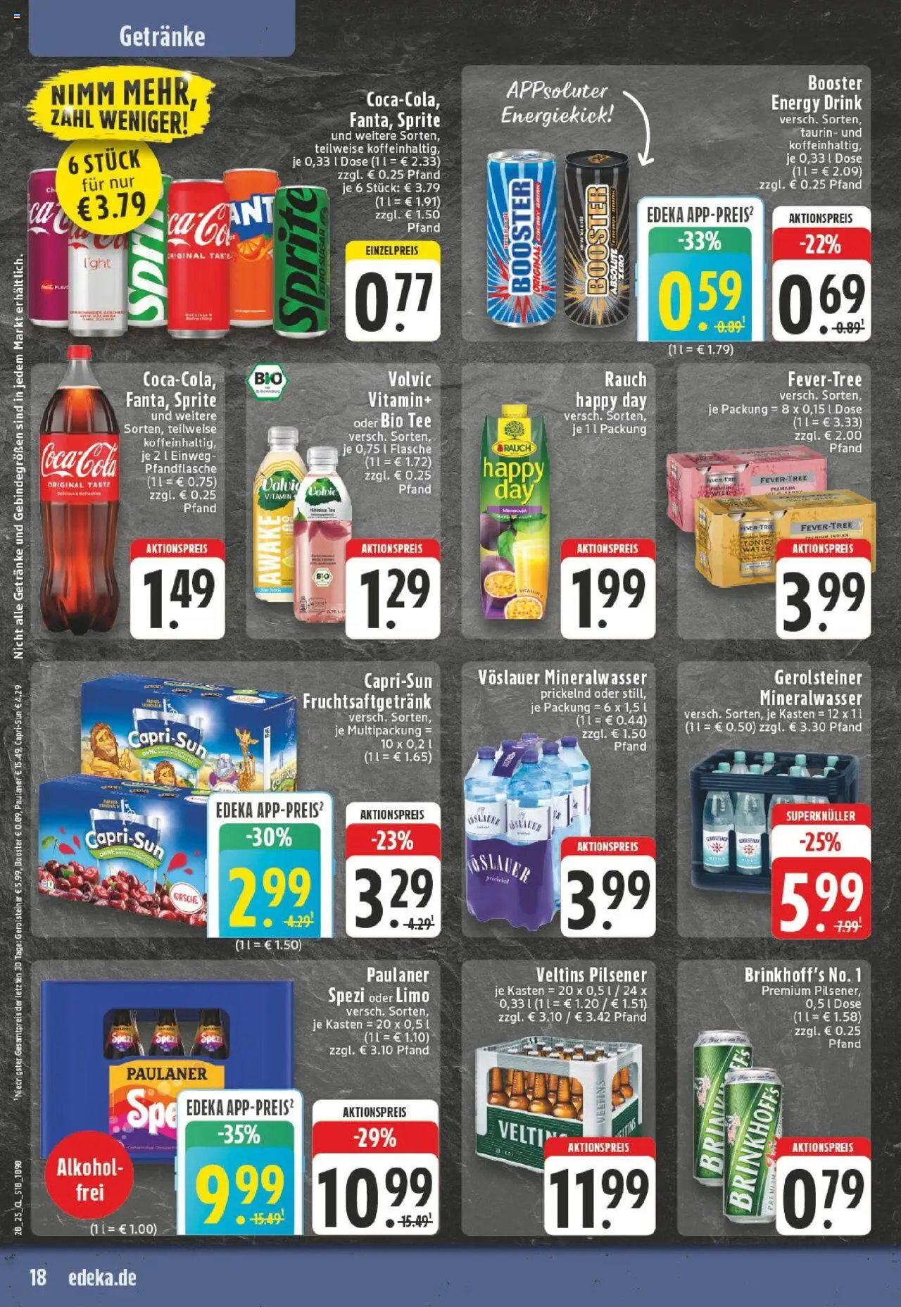 Edeka prospekt Dortmund	 - gültig ab dem 06.07.2025 | Seite: 18 | Produkte: Sprite, Mineralwasser, Tee, Veltins