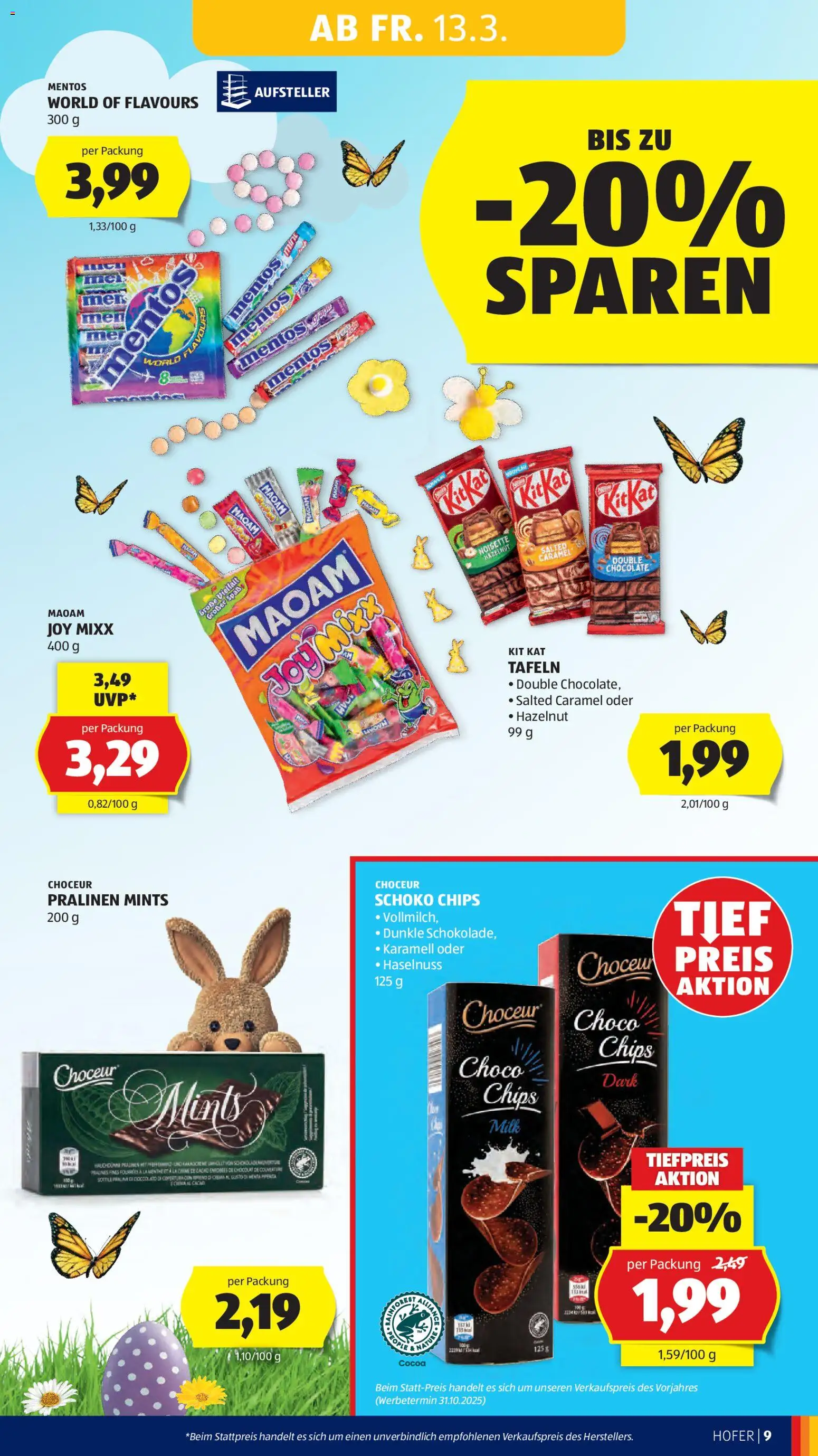 Hofer Flugblatt gültig ab 11.03.2026 | Seite: 11 | Produkte: Chips, Creme