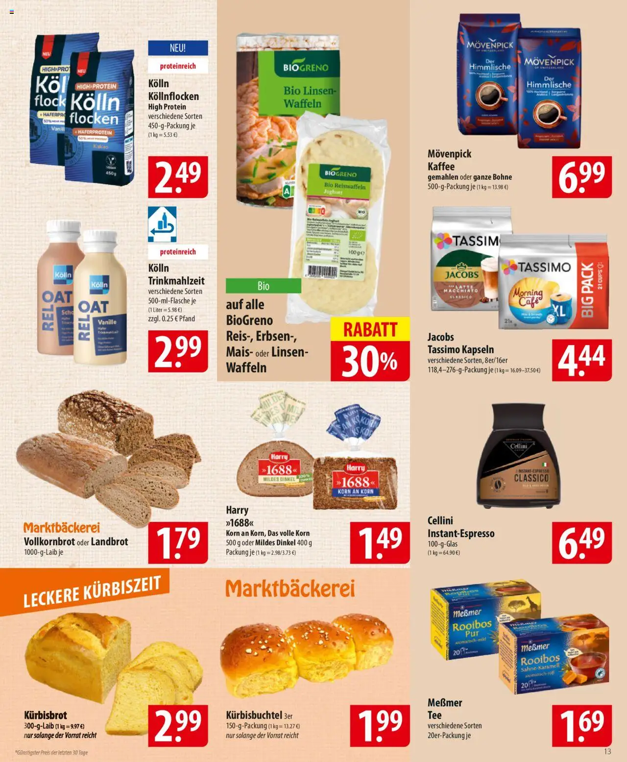 Famila Prospekt 	 – gültig ab 13.10.2025 | Seite: 13 | Produkte: Kolln, Messmer, Tassimo, Flocken