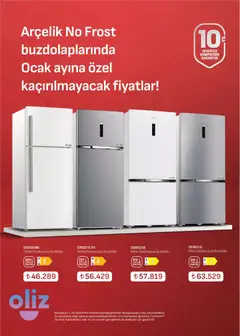 01.01.2026 tarihinden itibaren geçerli olan Arçelik kataloğu önizlemesi | Sayfa: 10 | Ürünler: Buzdolabı, Ocak