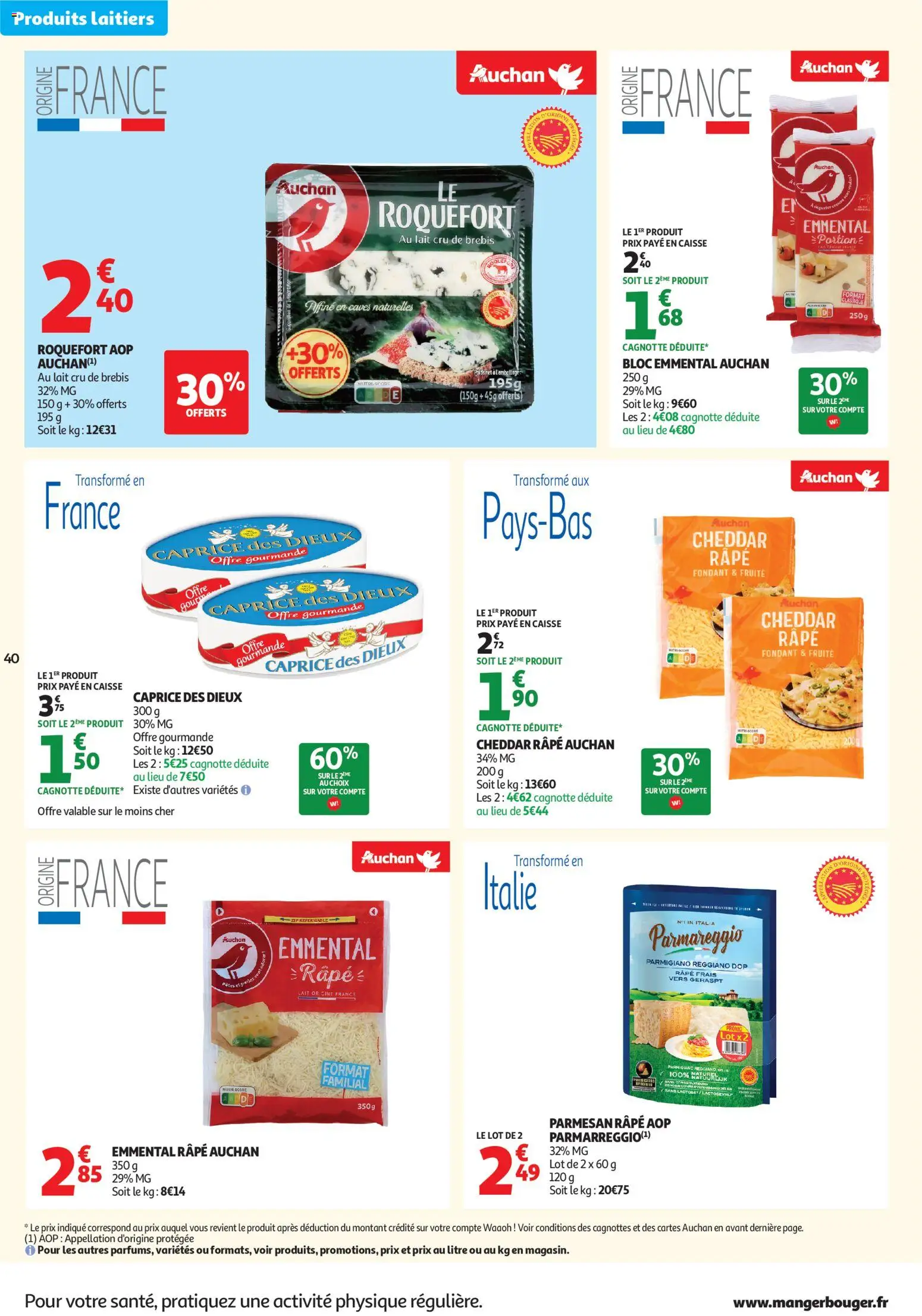 {H1} | Page: 40 | Produits: Parmesan, Parmesan râpé, Lait, Cheddar