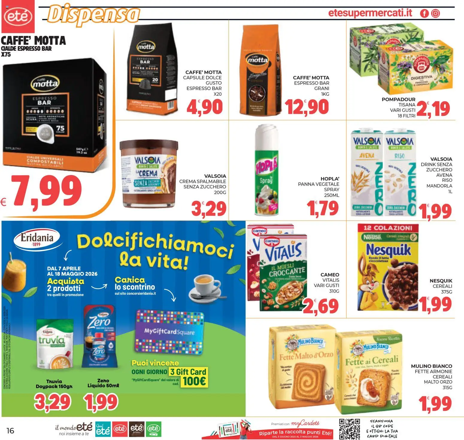 Volantino Eté del 17.04.2026 | Pagina: 16 | Prodotti: Crema, Tè, Cereali, Zucchero