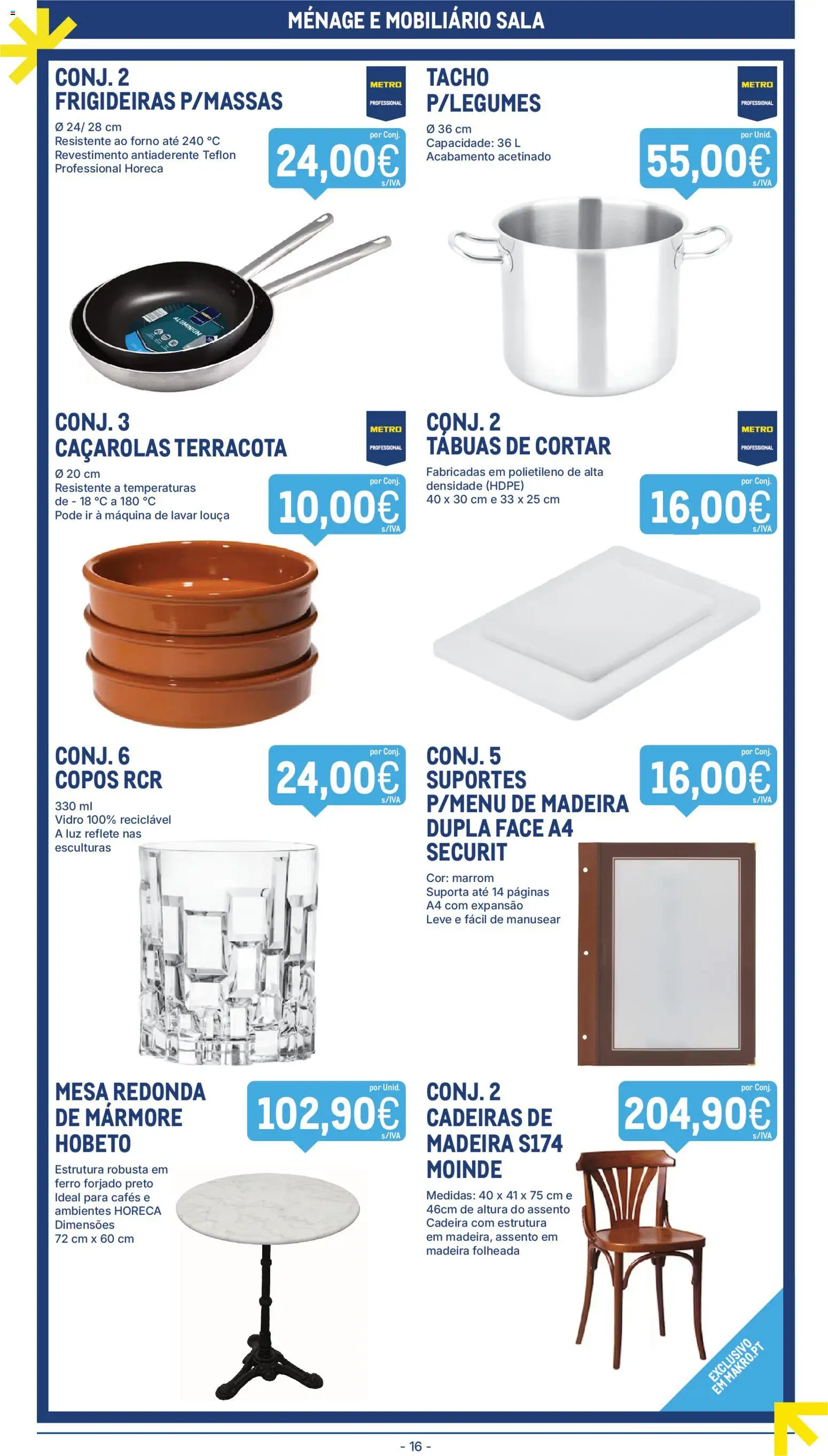Makro folheto │ válido de 28.10.2025 | Página: 16 | Produtos: Forno, Máquina de lavar, Cadeiras, Mesa