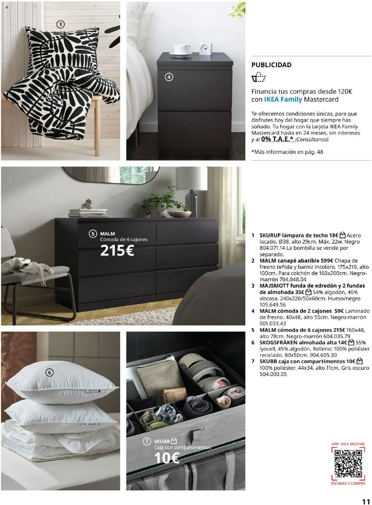 Catálogo IKEA Dormitorios │ válido desde el 04.02.2025 | Página: 11 | Productos: Lámpara de techo, Funda, Caja, Lámpara